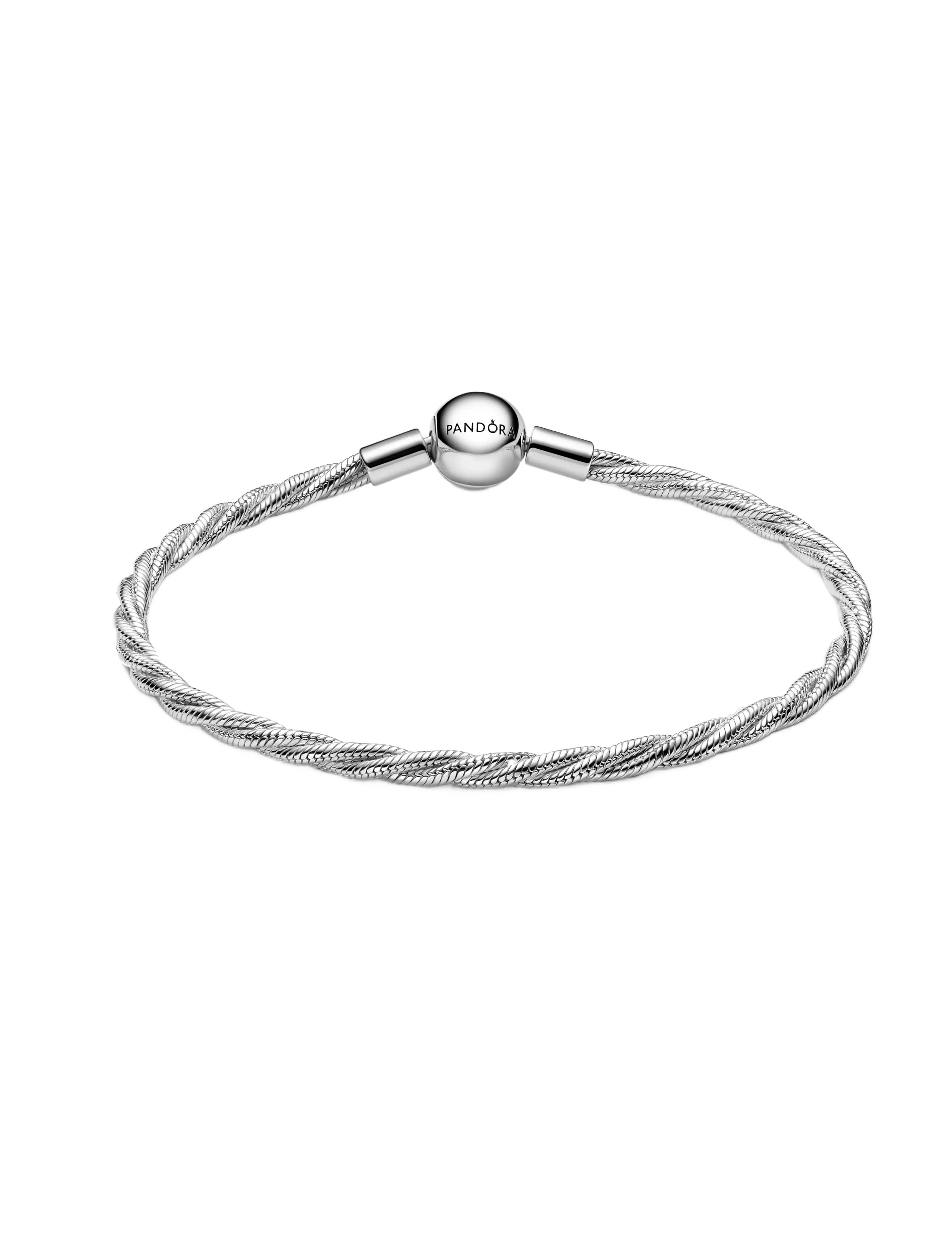 Pandora - Twisted snake chain sterling silver bracelet - kettenarmbänder - no color - 2