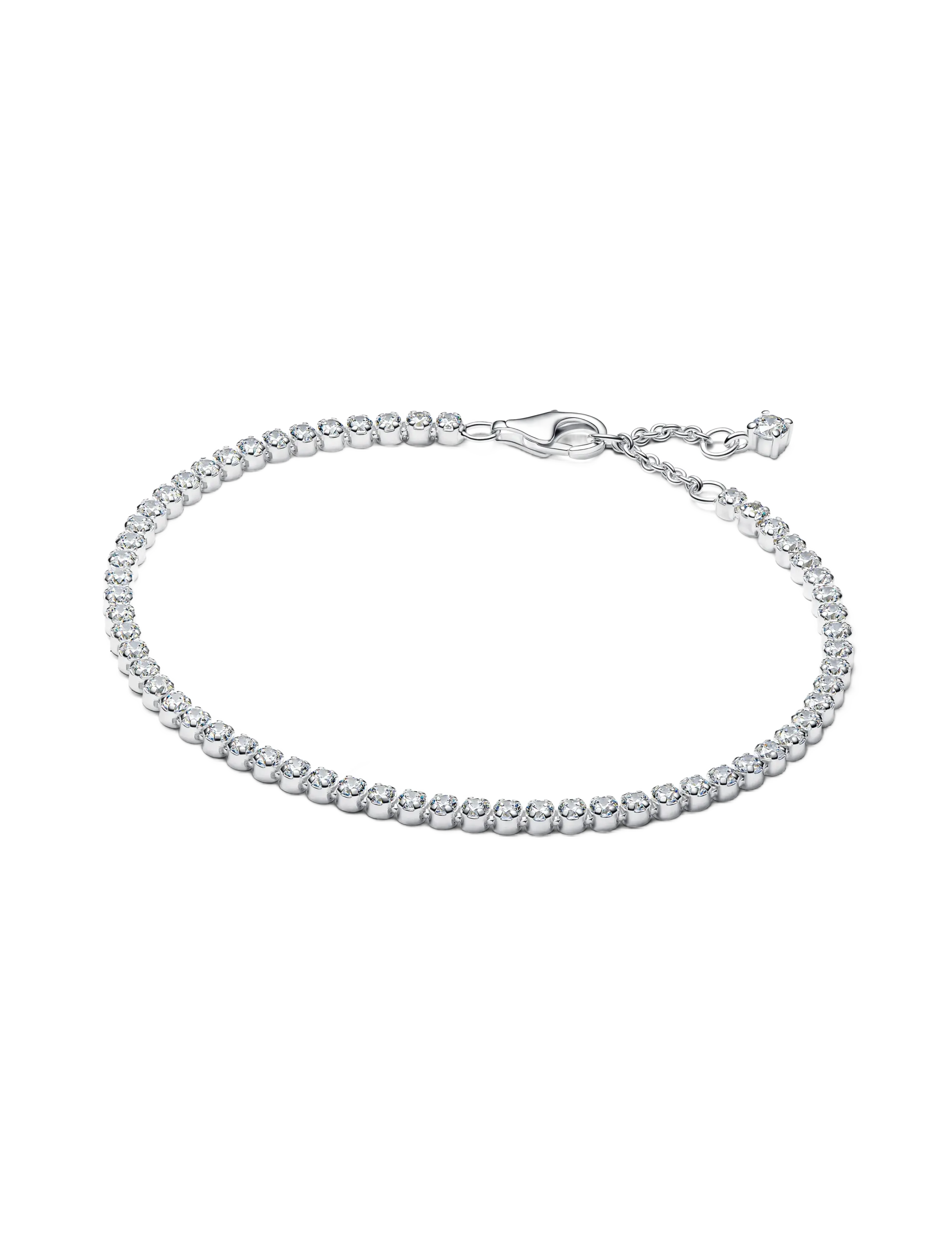 Sterling silver tennis bracelet with clear cubic zirconia - CLEAR