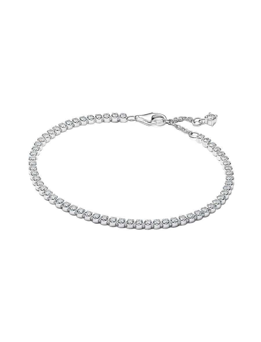 Pandora - Sterling silver tennis bracelet with clear cubic zirconia - kettenarmbänder - clear - 1