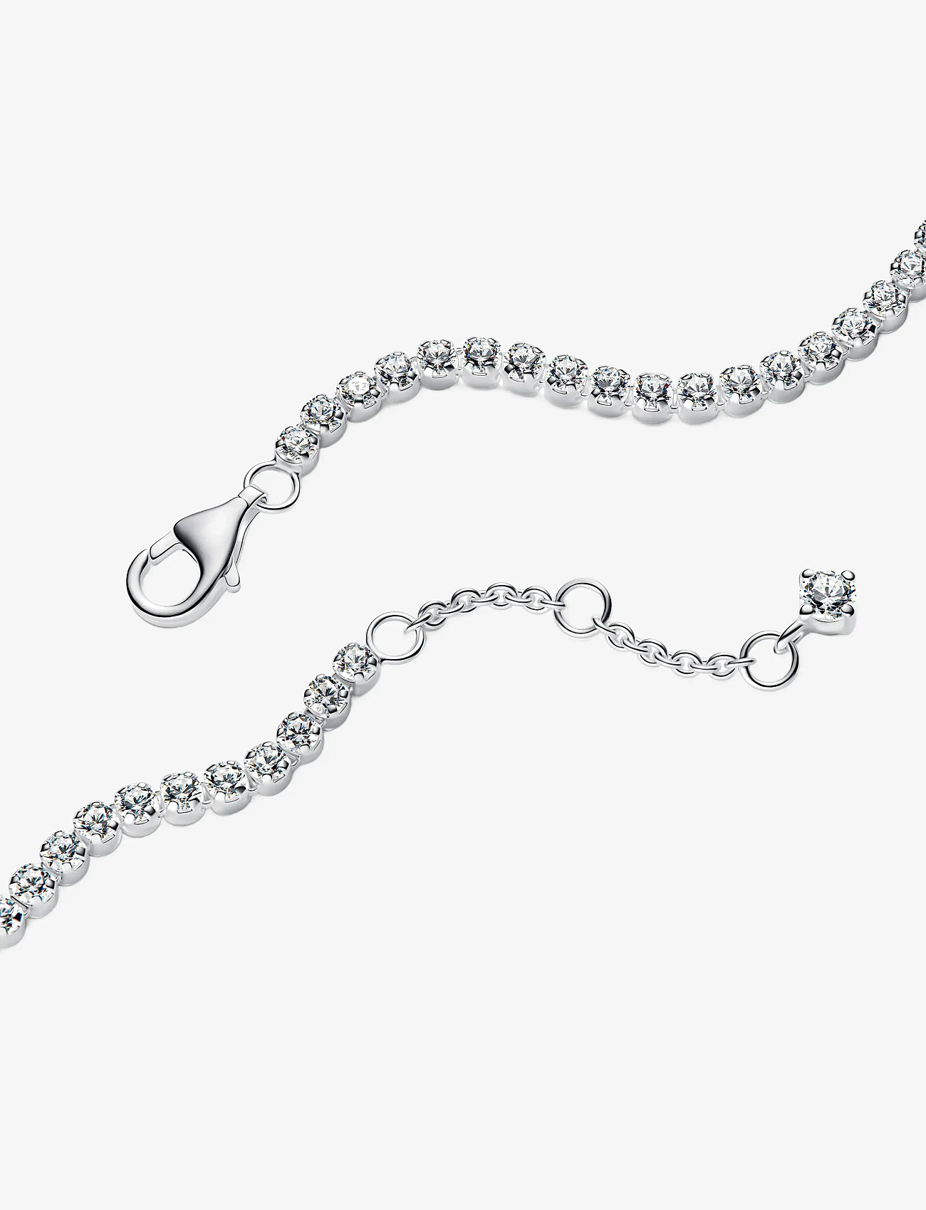 Pandora - Sterling silver tennis bracelet with clear cubic zirconia - kædearmbånd - clear - 2