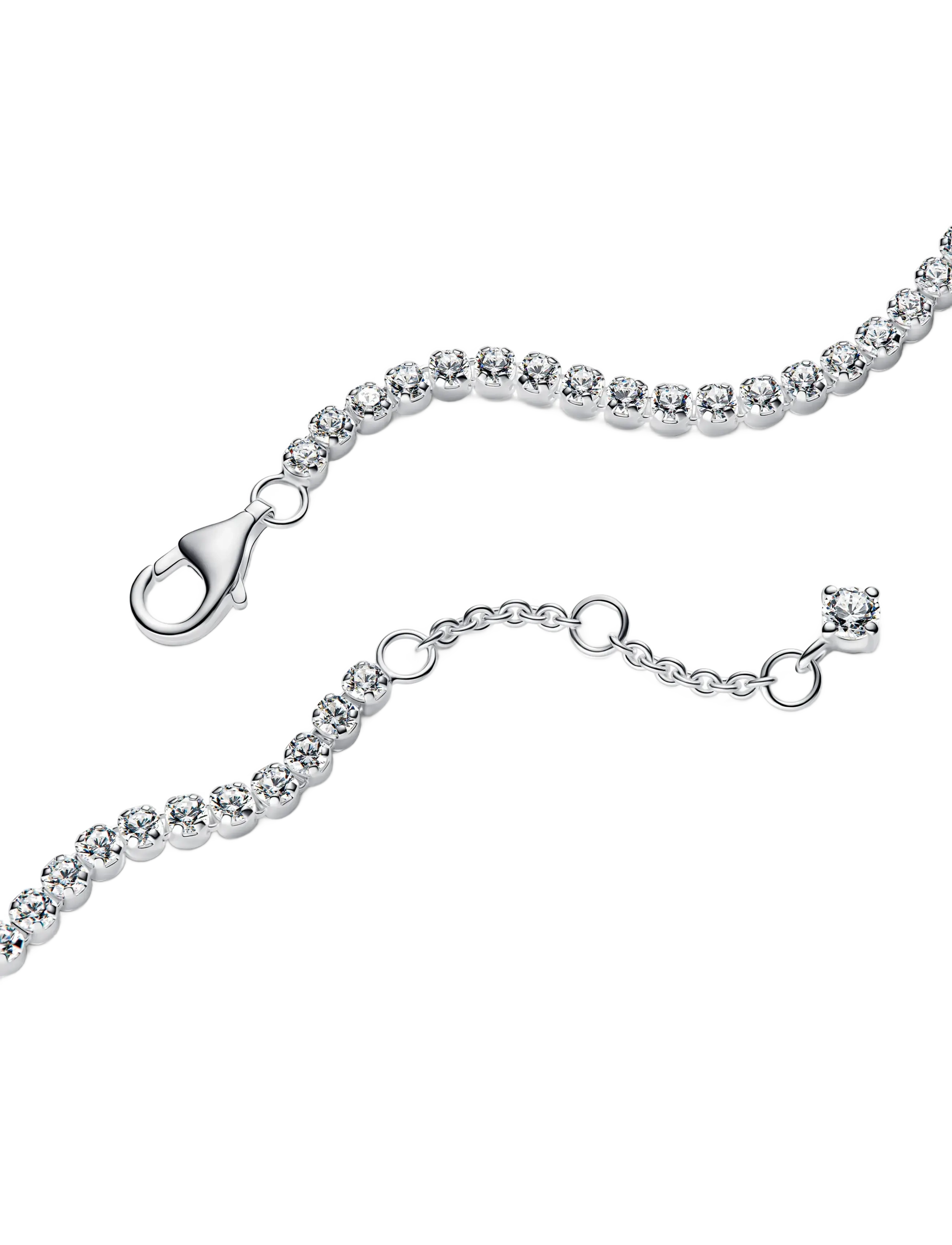 Pandora - Sterling silver tennis bracelet with clear cubic zirconia - kettenarmbänder - clear - 2