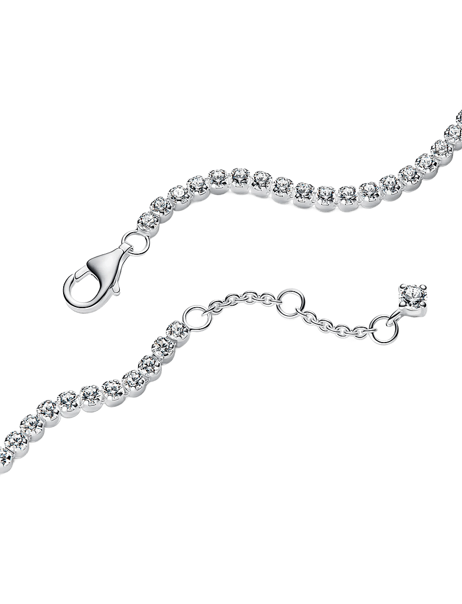 Pandora - Sterling silver tennis bracelet with clear cubic zirconia - kettenarmbänder - clear - 2