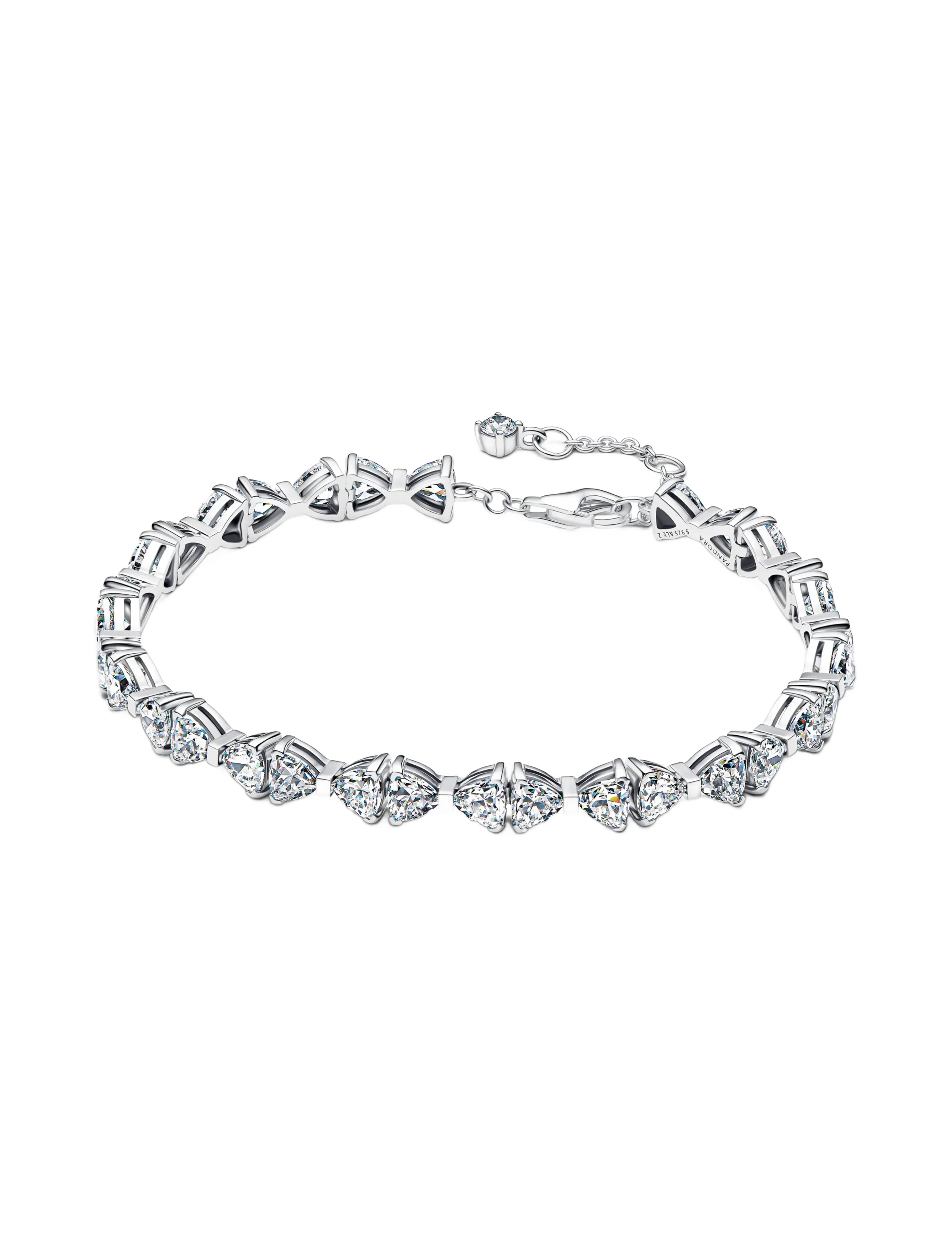 Bow sterling silver bracelet with clear cubic zirconia - CLEAR