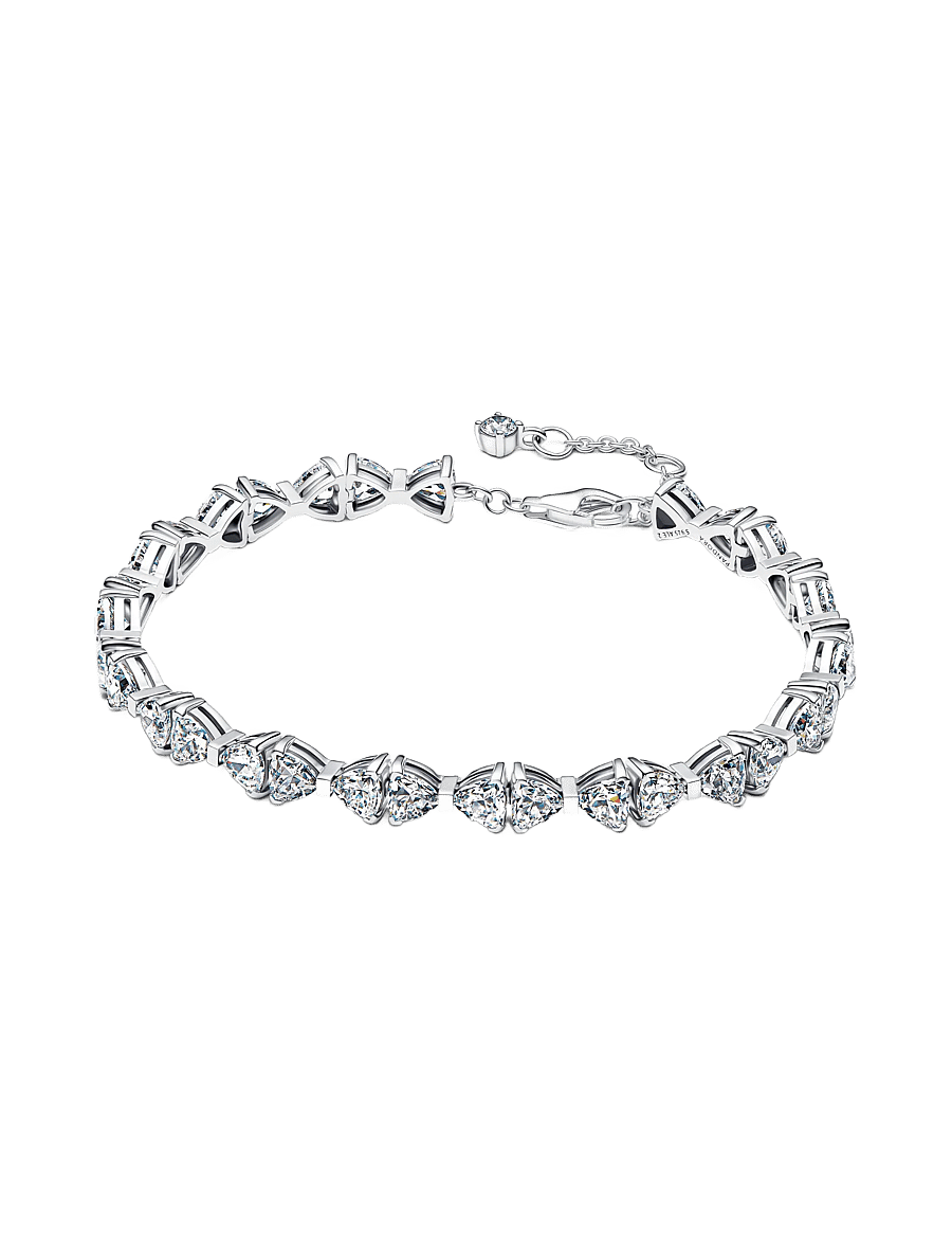 Pandora - Bow sterling silver bracelet with clear cubic zirconia - kedjearmband - clear - 0