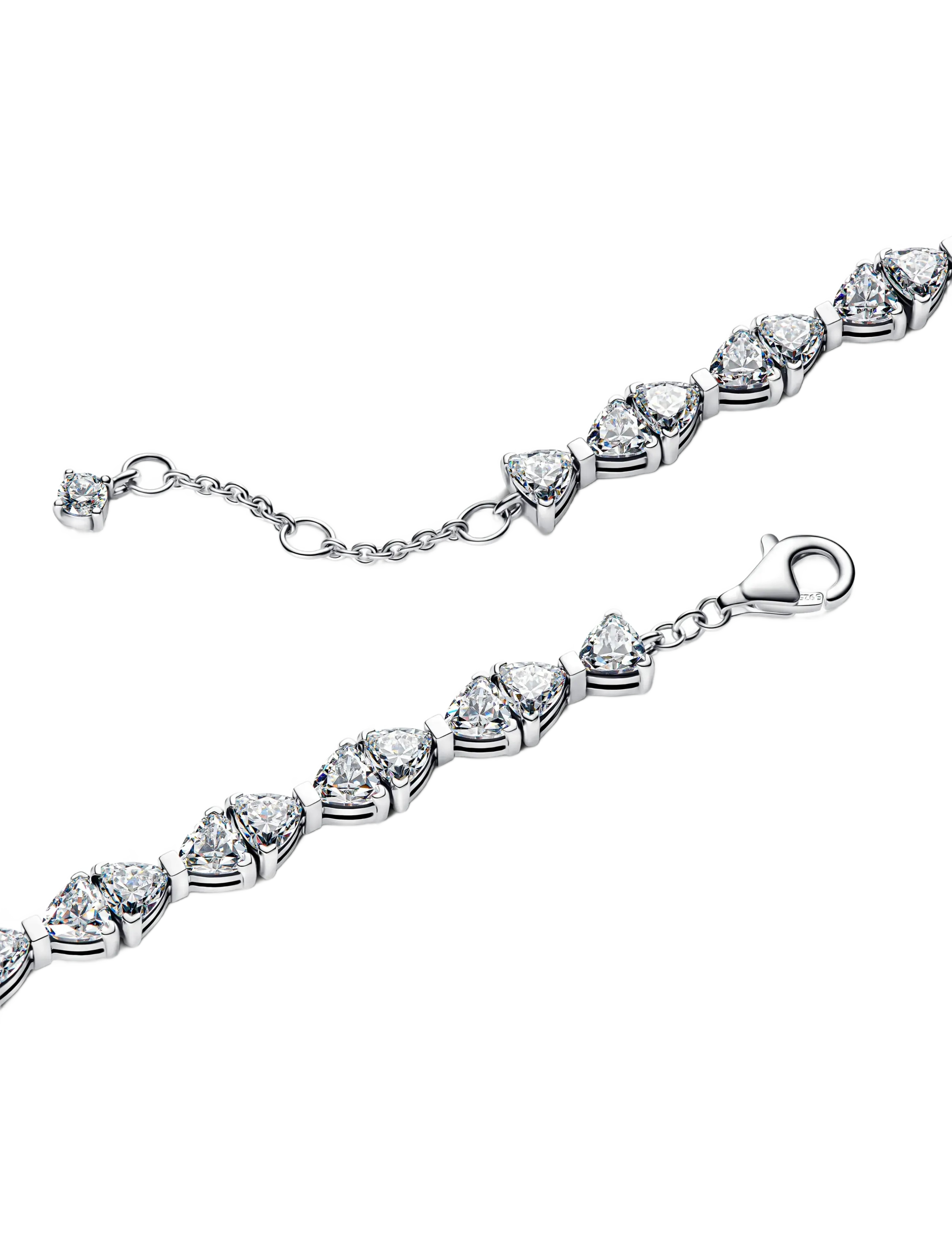 Pandora - Bow sterling silver bracelet with clear cubic zirconia - chain bracelets - clear - 1