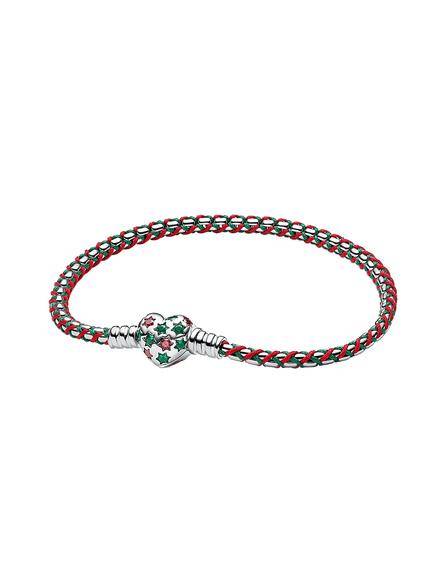 Pandora - Peppermint Cord Box Chain Bracelet - kædearmbånd - red - 1