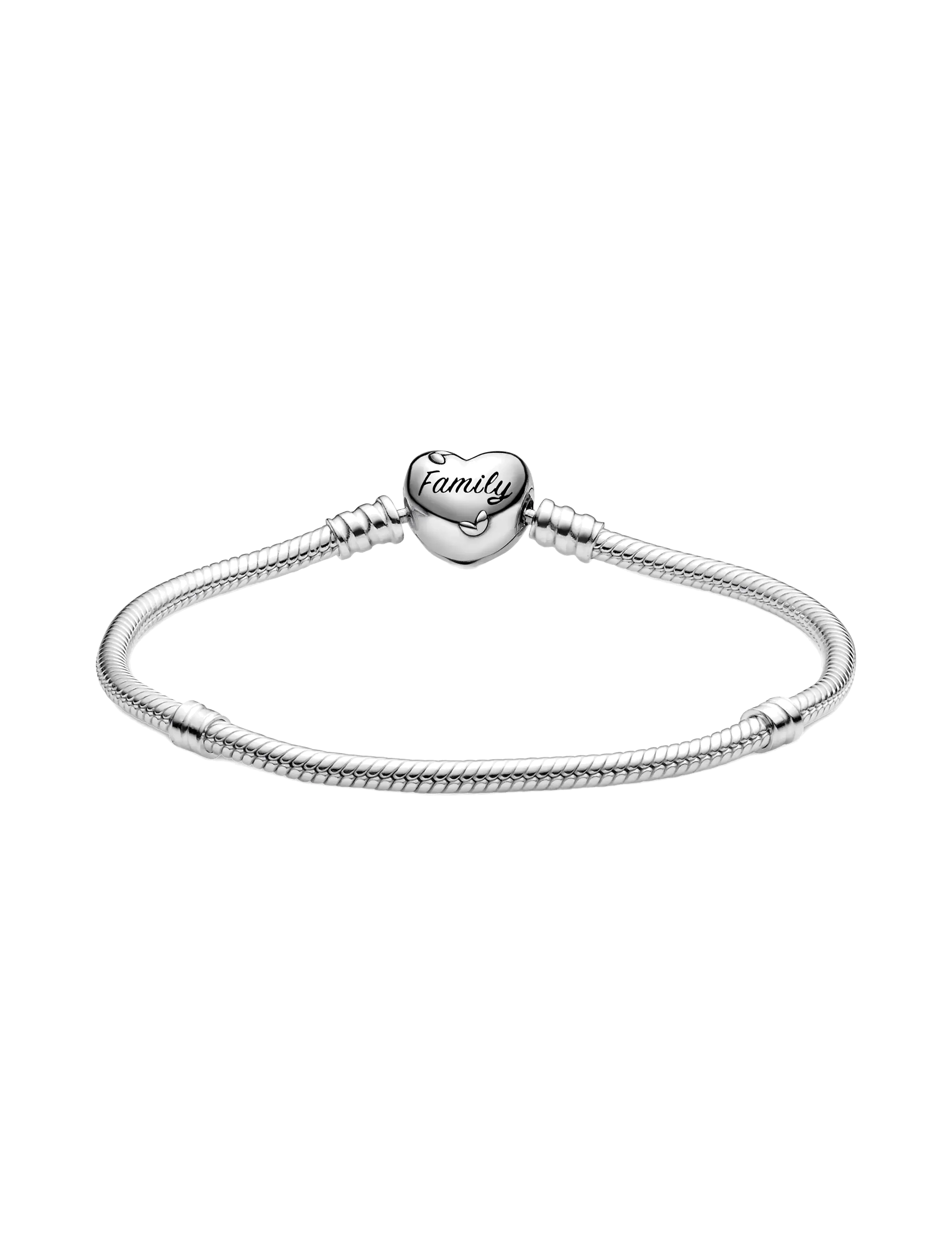 Pandora - Family Tree Heart Clasp Snake Chain - bracelets chaîne - clear - 2