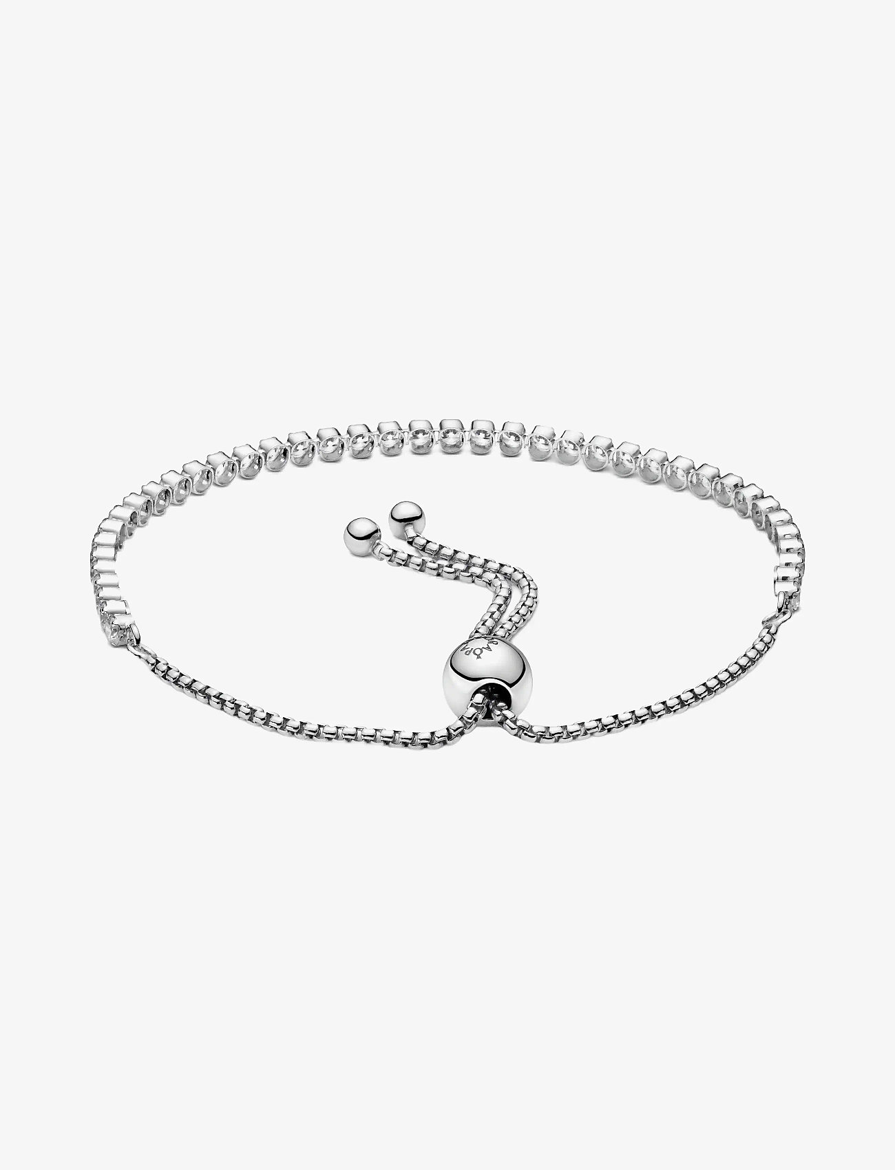 Pandora - Rhodium plated sterling silver bracelet with clear cubic zirconia - kettenarmbänder - clear - 1
