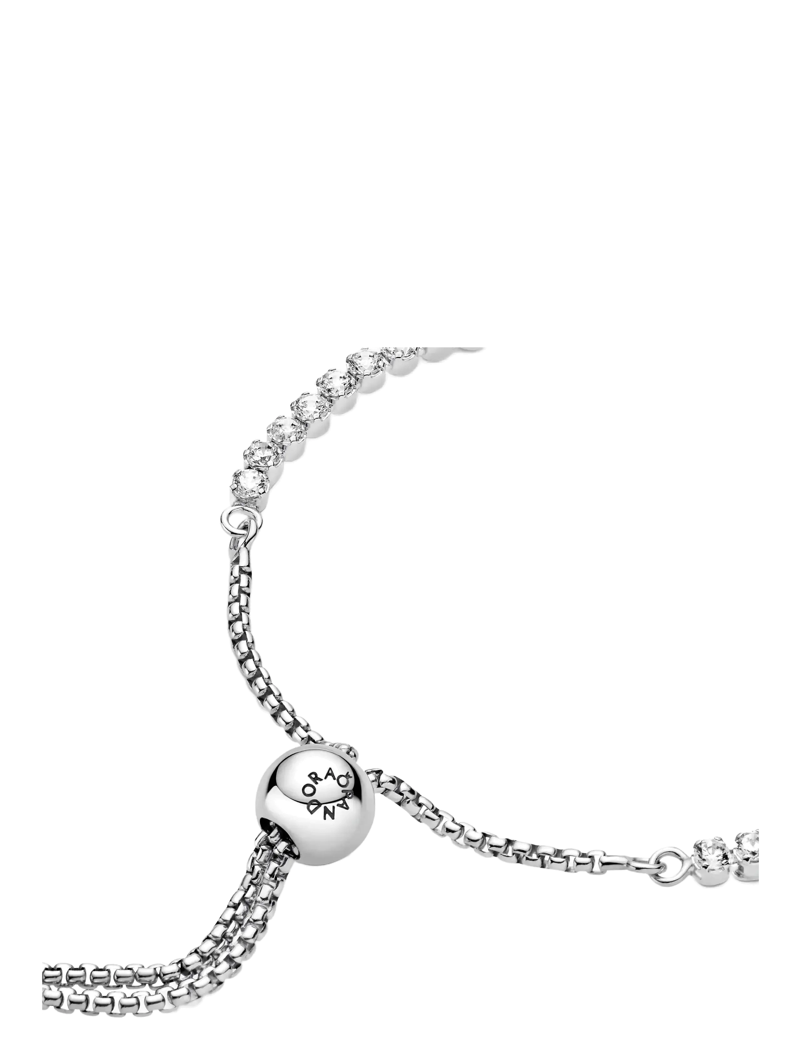 PANDORA Rhodium Plated Sterling Silver Bracelet With Clear Cubic Zirconia armband dam – bild 4