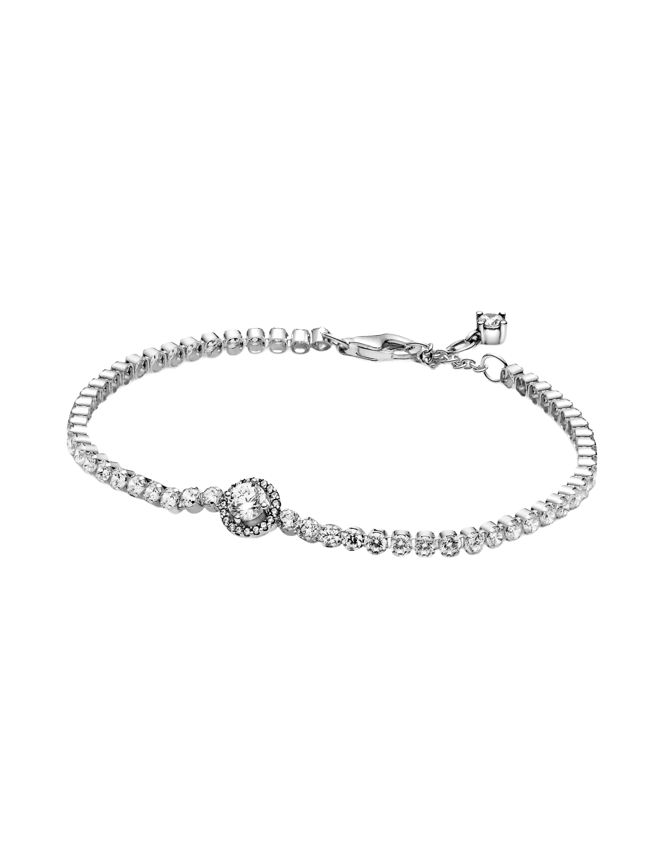 Sterling silver bracelet with clear cubic zirconia - CLEAR