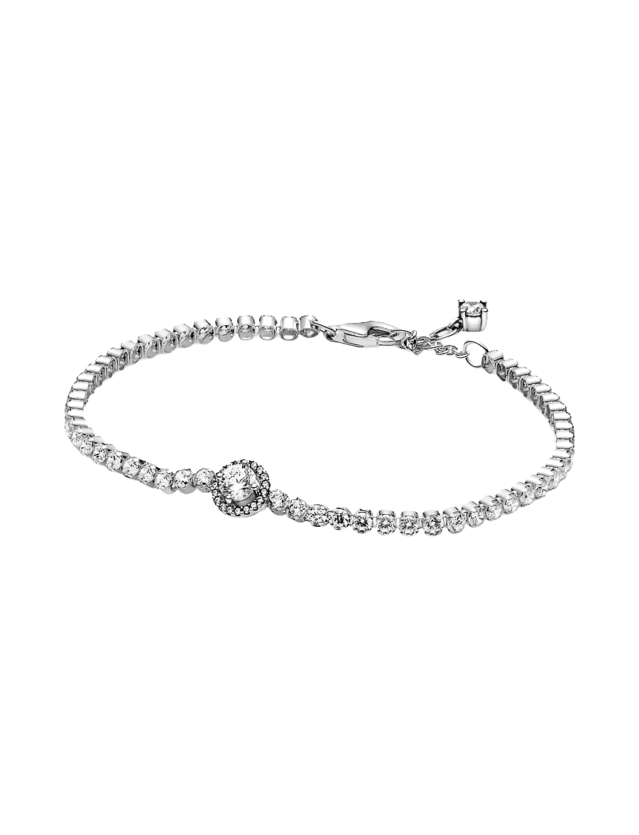 Pandora - Sterling silver bracelet with clear cubic zirconia - keðjuarmbönd - clear - 1