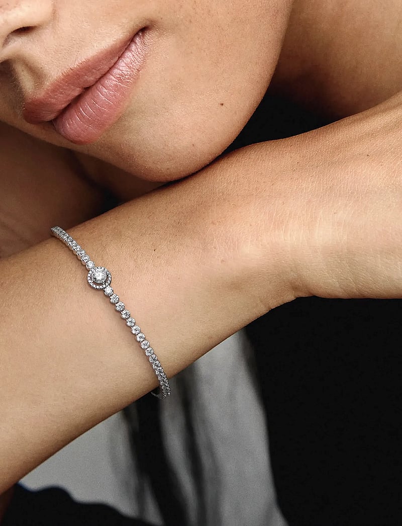 Pandora - Sterling silver bracelet with clear cubic zirconia - kedjearmband - clear - 4