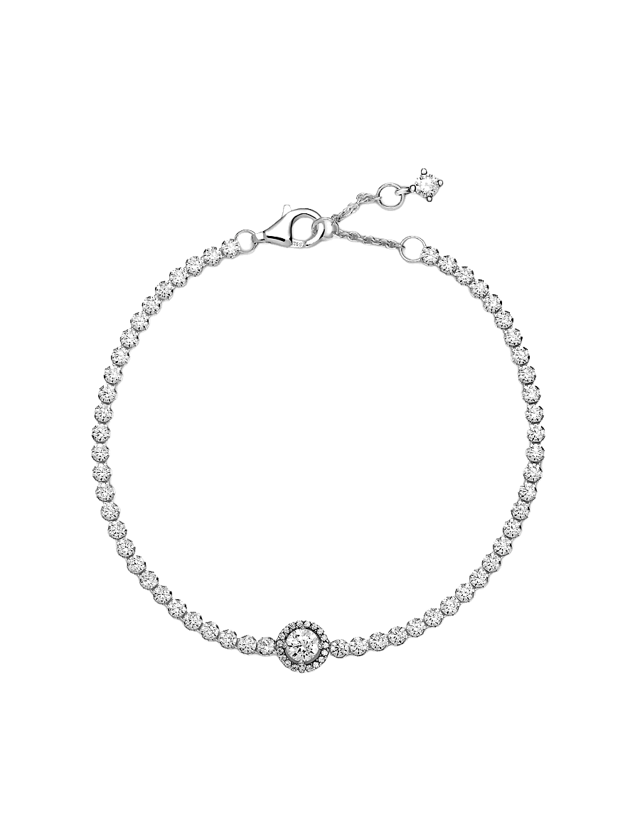 Pandora - Sterling silver bracelet with clear cubic zirconia - keðjuarmbönd - clear - 3