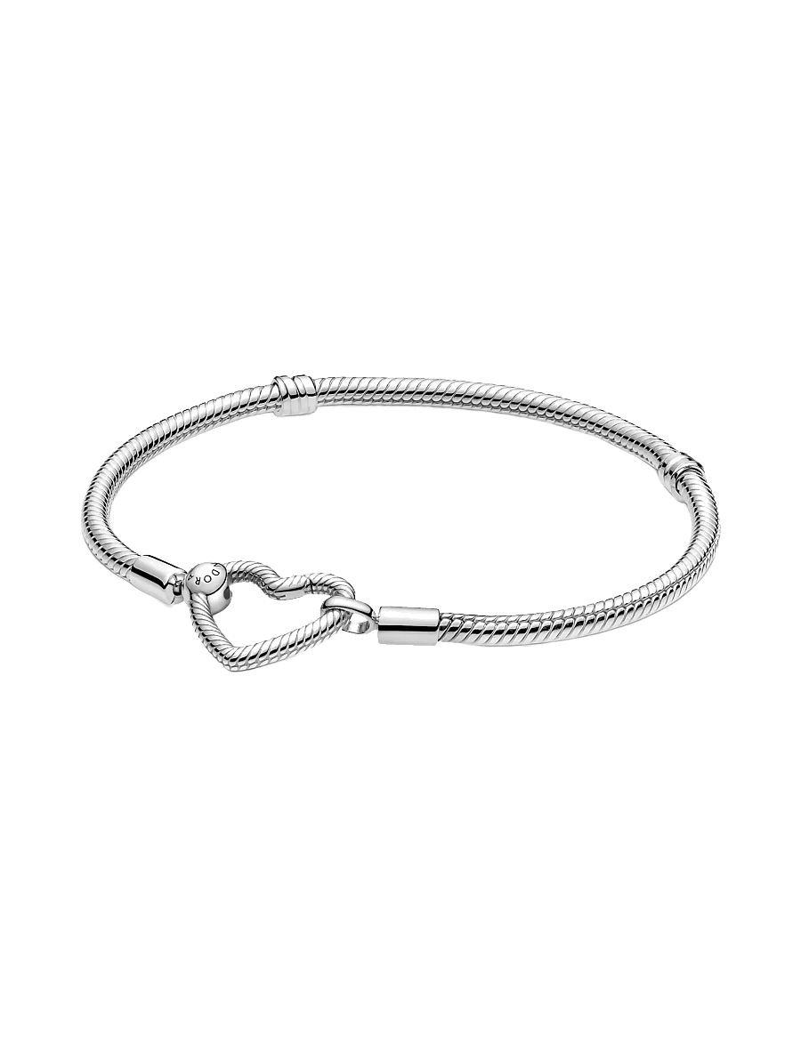 Pandora - Heart Closure Snake Chain Bracelet - kedjearmband - no color - 1
