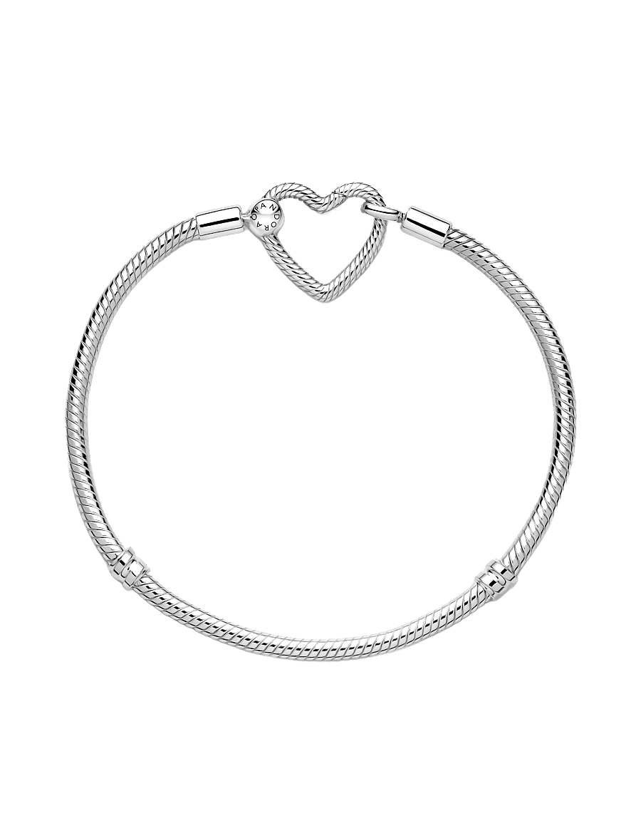 Pandora - Heart Closure Snake Chain Bracelet - kedjearmband - no color - 3