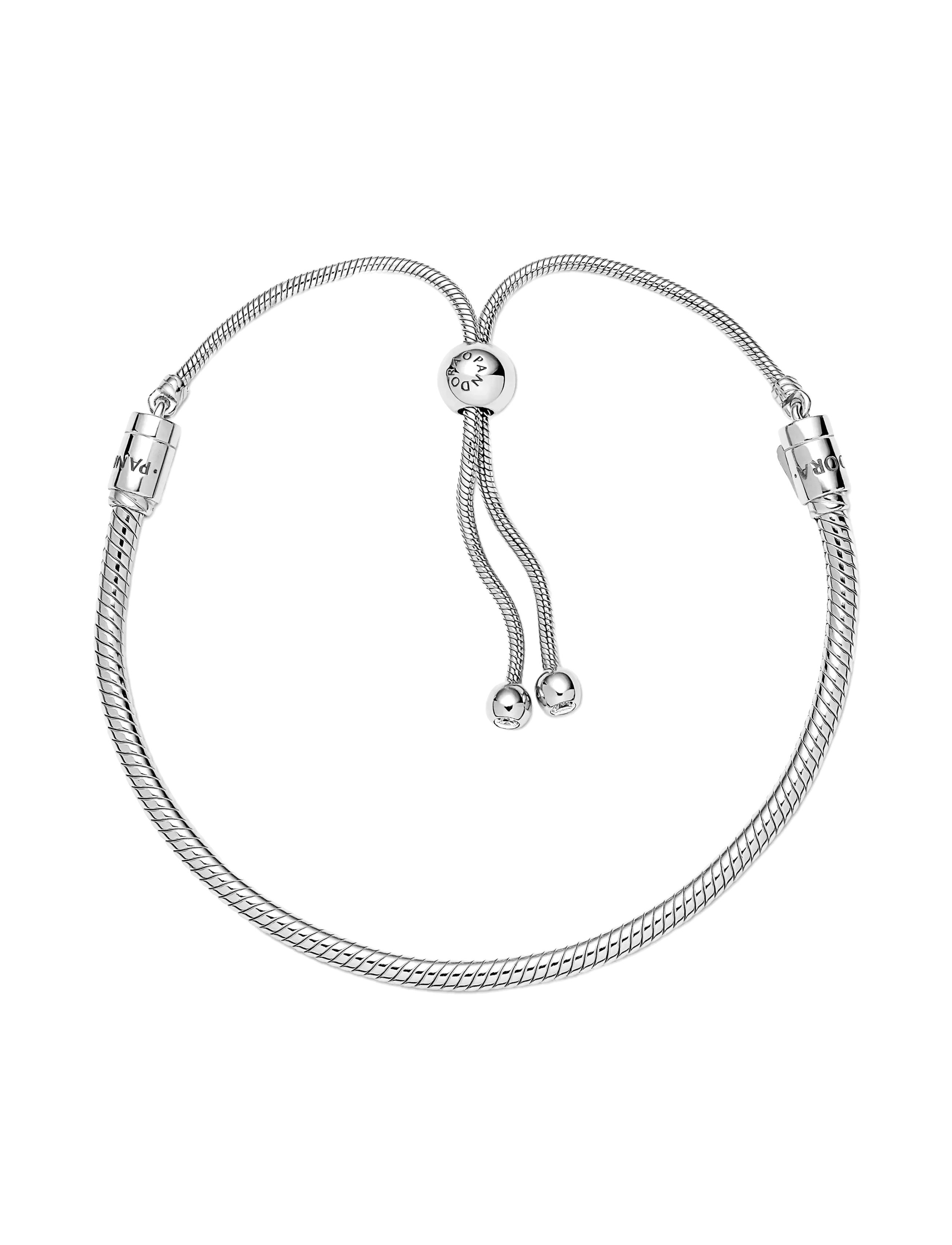 Pandora - Moments Snake Chain Slider Bracelet - kettenarmbänder - clear - 1