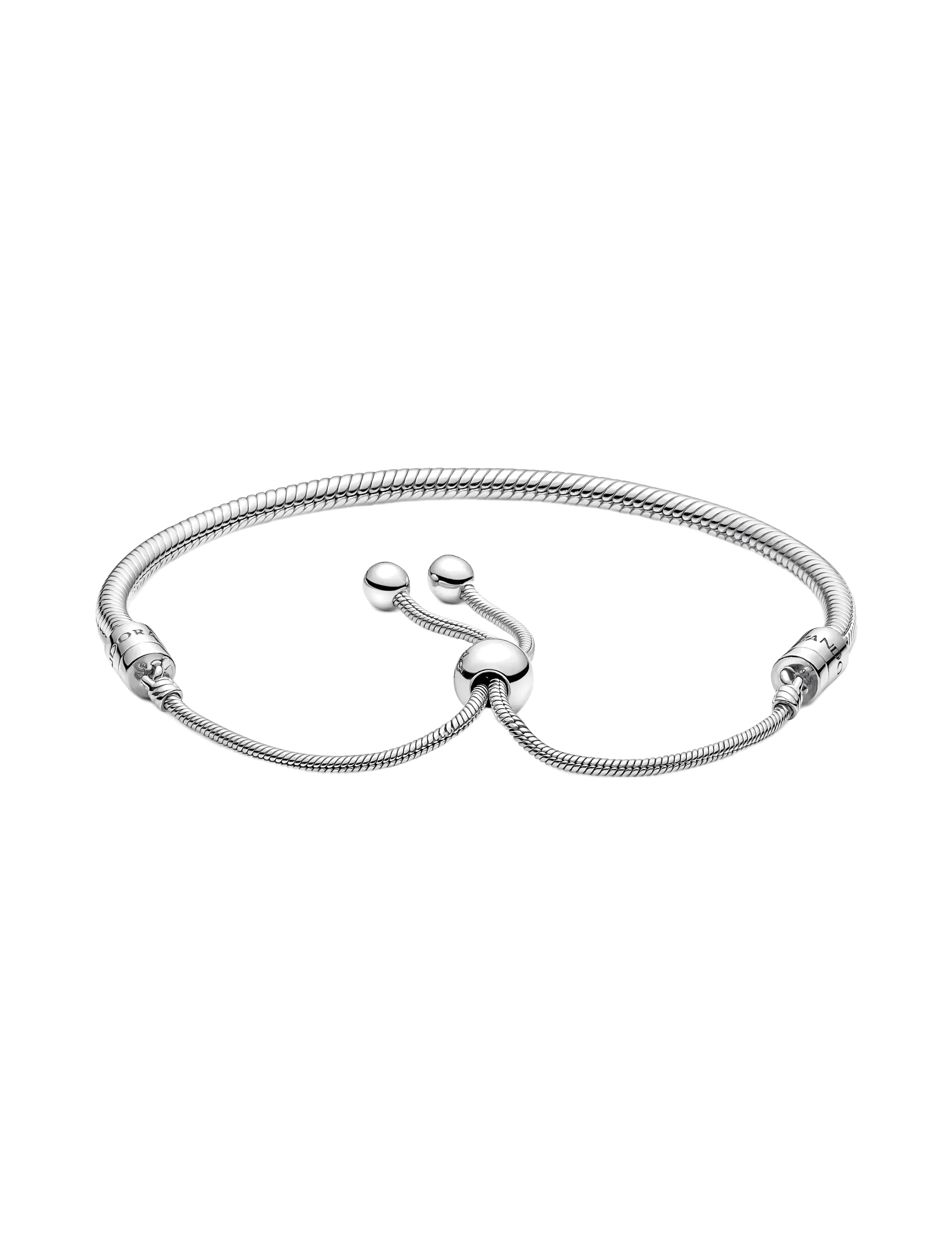 Pandora - Moments Snake Chain Slider Bracelet - kettenarmbänder - clear - 2