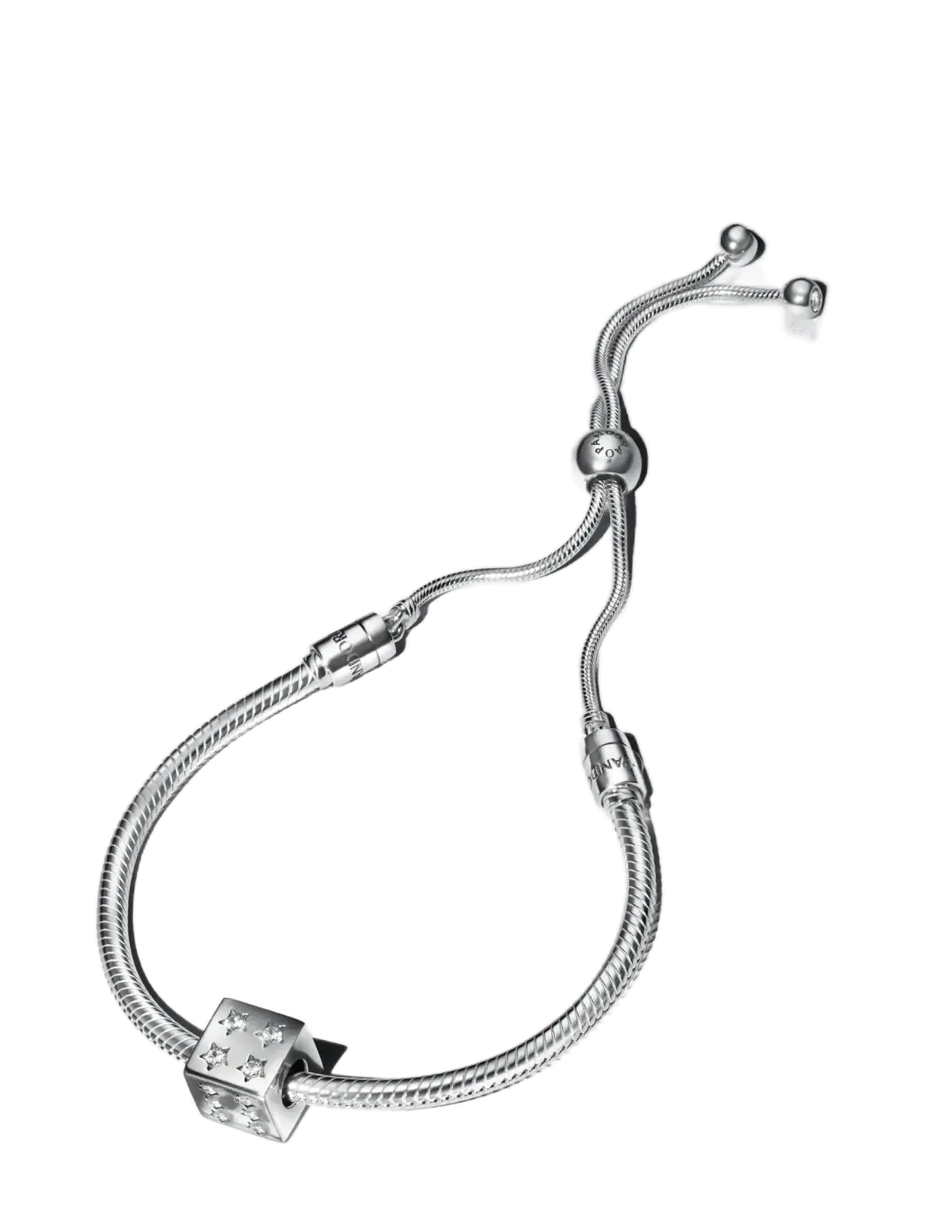 Pandora - Moments Snake Chain Slider Bracelet - kettenarmbänder - clear - 3