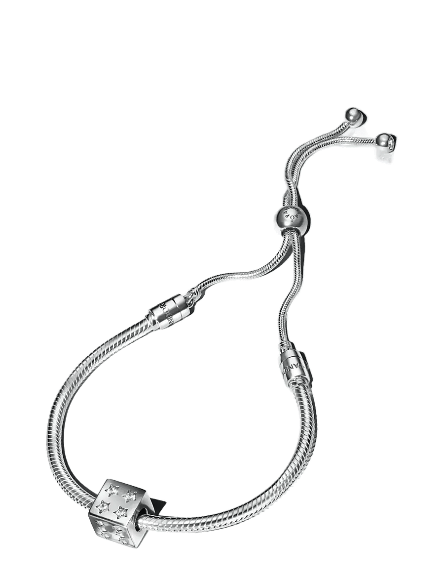 Pandora - Moments Snake Chain Slider Bracelet - kettenarmbänder - clear - 3