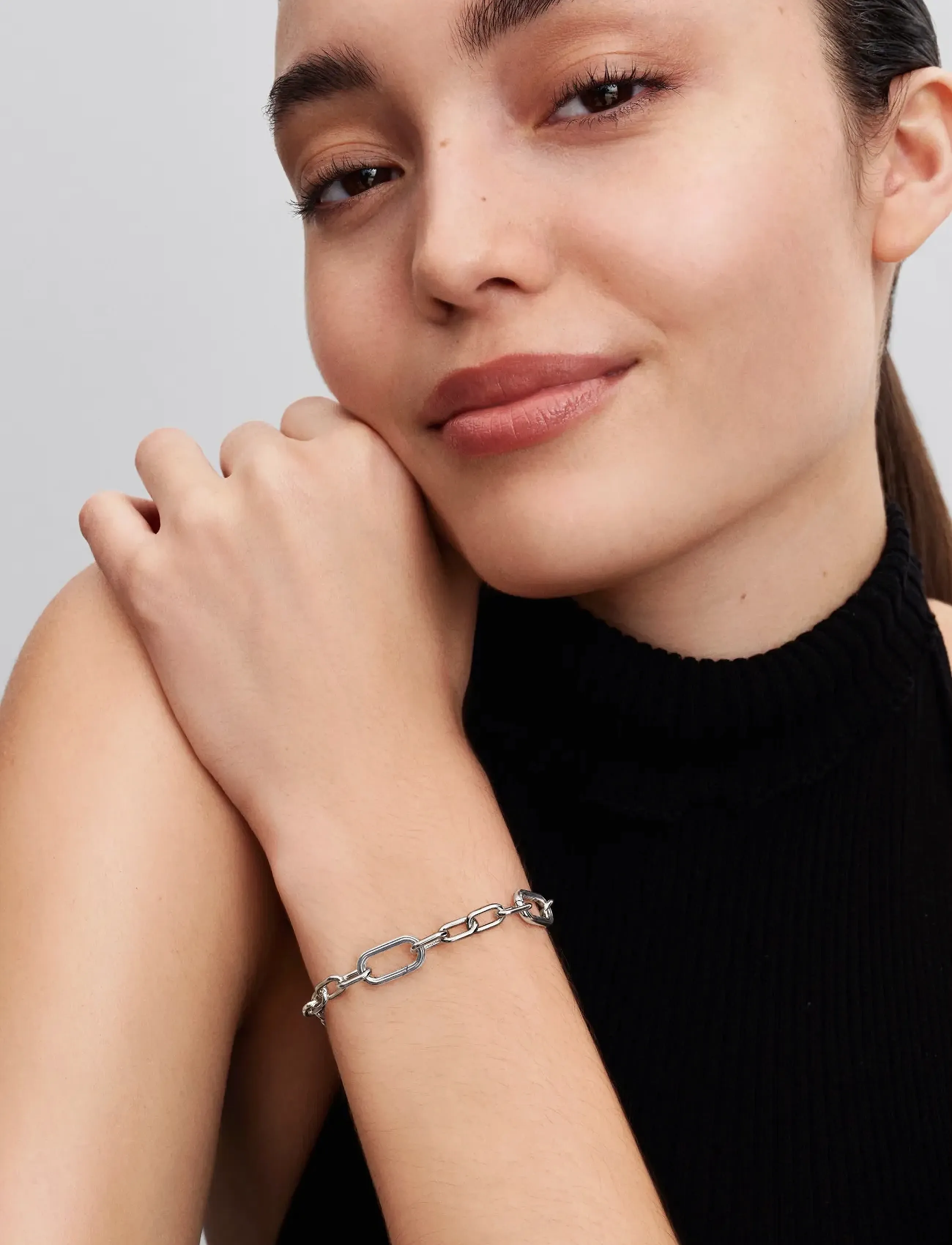 Pandora - Sterling silver small link bracelet - kedjearmband - no color - 4