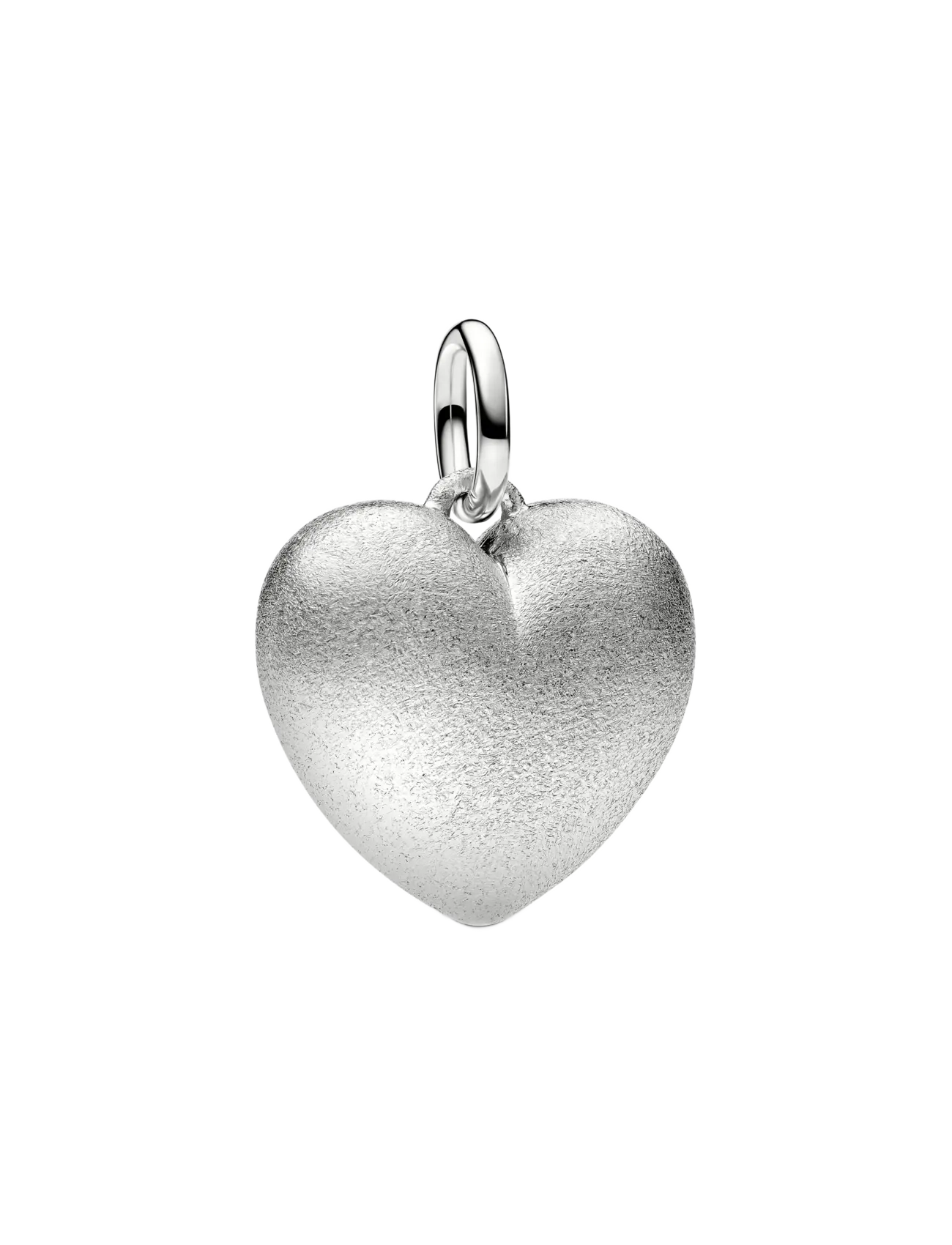 Pandora Platinum Matte Puffy Heart Dangle Charm - Accessoarer - NO COLOR / undefined