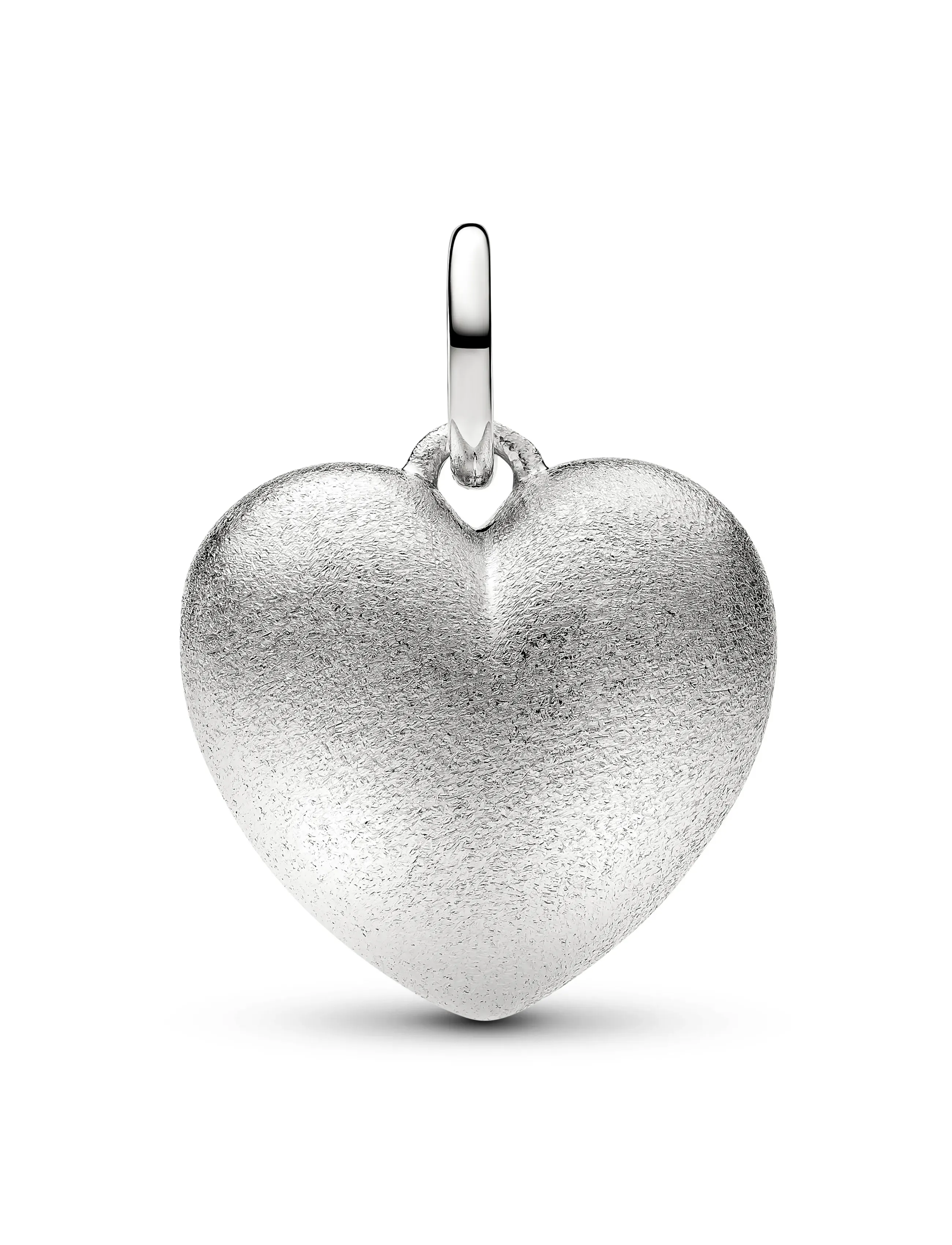 Pandora - Platinum Matte Puffy Heart Dangle Charm - no color - 2