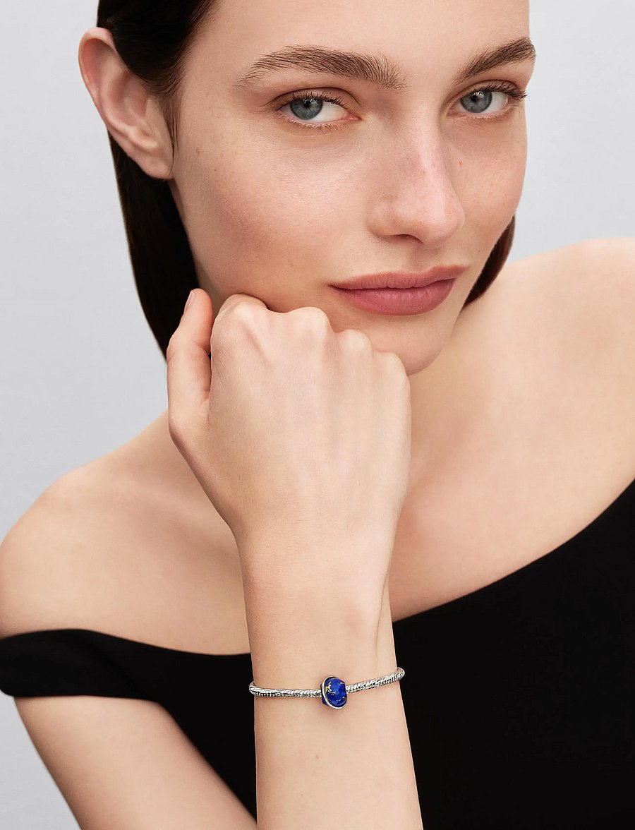 Pandora - Platinum Celestial Blue Planet Charm - anhänger - blue - 0