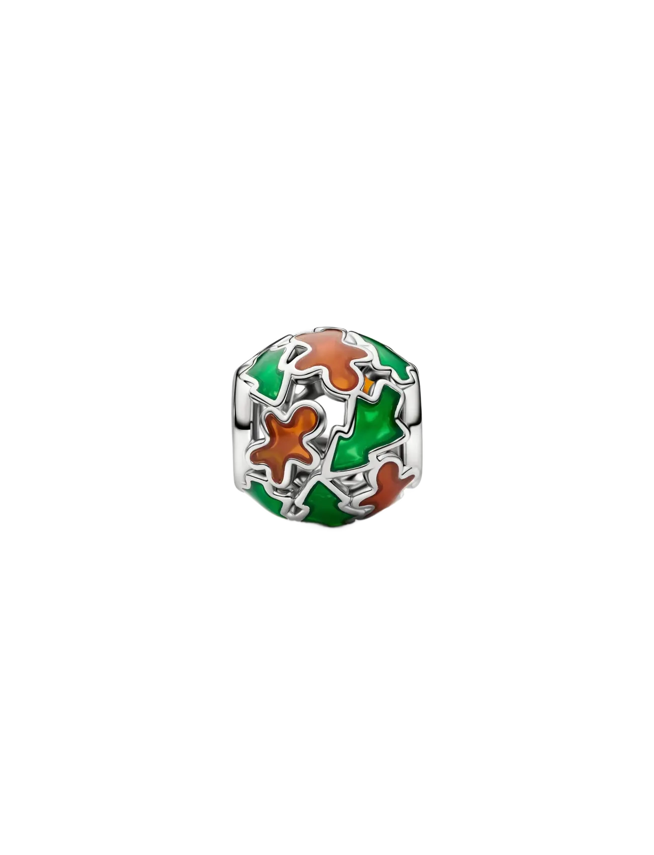 Pandora - Platinum Holiday Joy Openwork Charm - red - 2