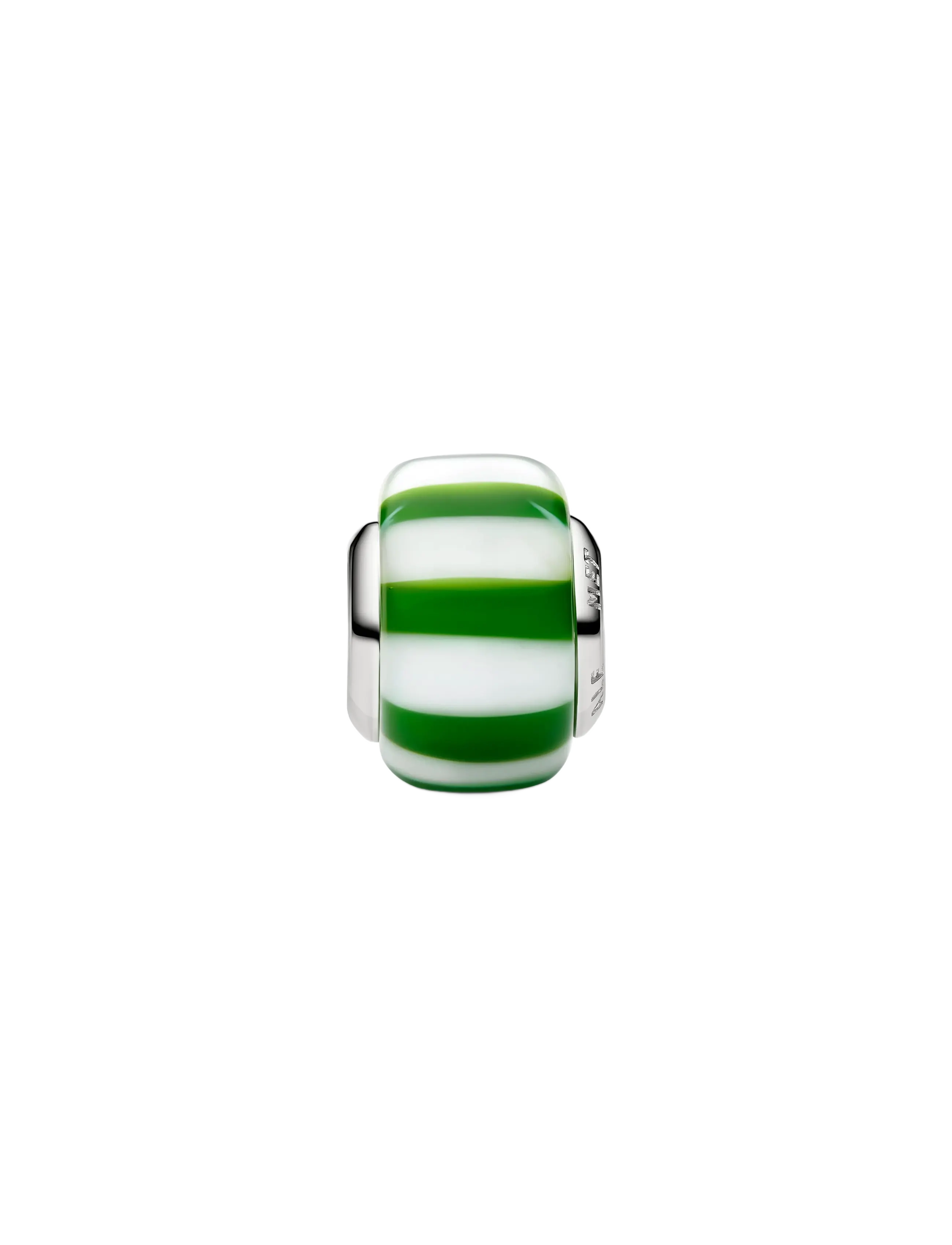 Pandora - Platinum Green Peppermint Murano Glass Charm - green - 2