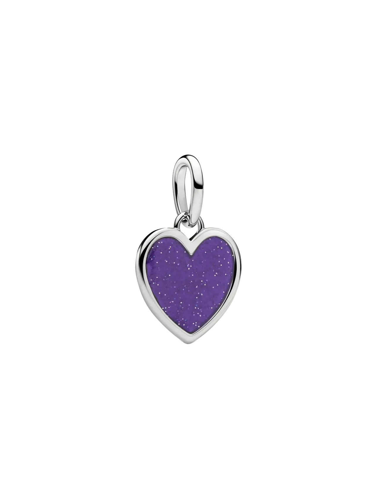 Pandora Platinum Engravable Purple Heart Dangle Charm - Schmuck - PURPLE / purple