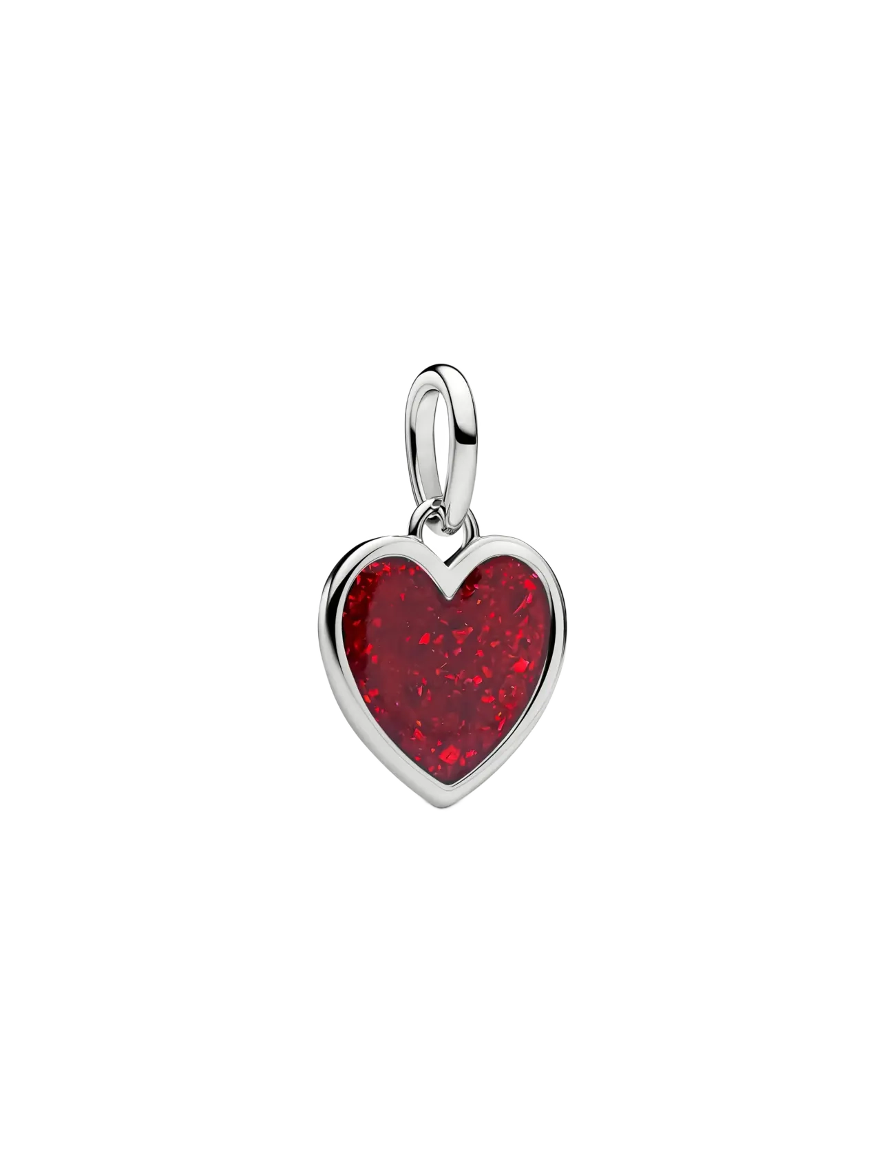 Pandora Platinum Engravable Blue Heart Dangle Charm - Schmuck - RED / red