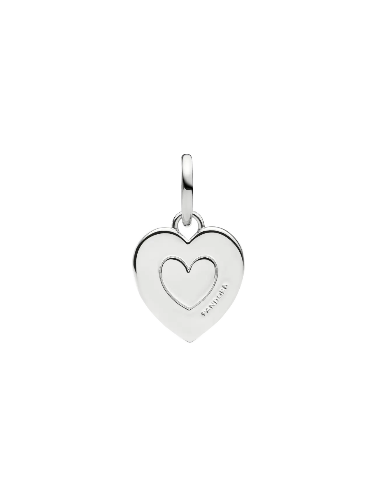 Pandora - Platinum Engravable Blue Heart Dangle Charm - red - 2