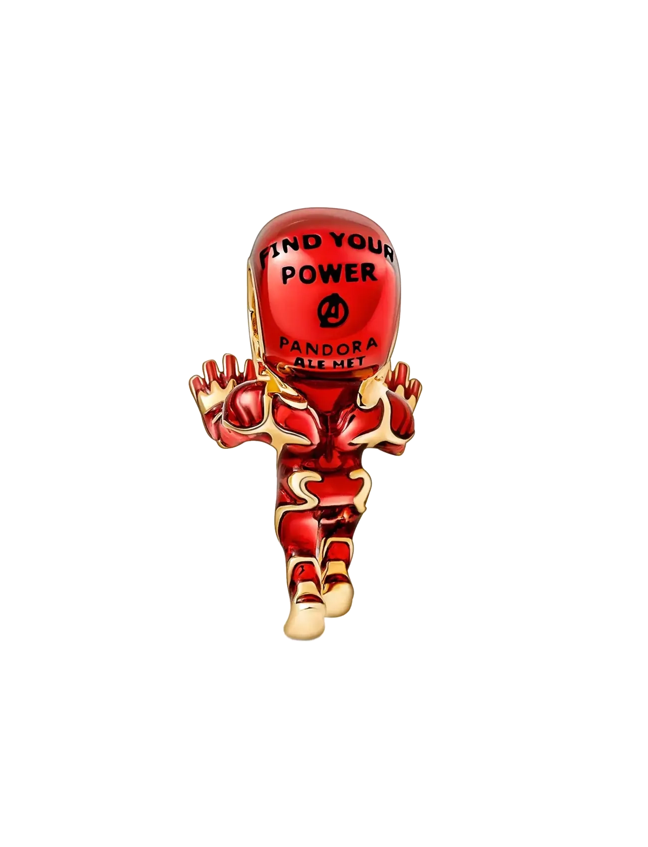 Pandora - Marvel Iron Man 14k gold-plated charm with clear cubic zirconia, red, black and white enamel - red - 2