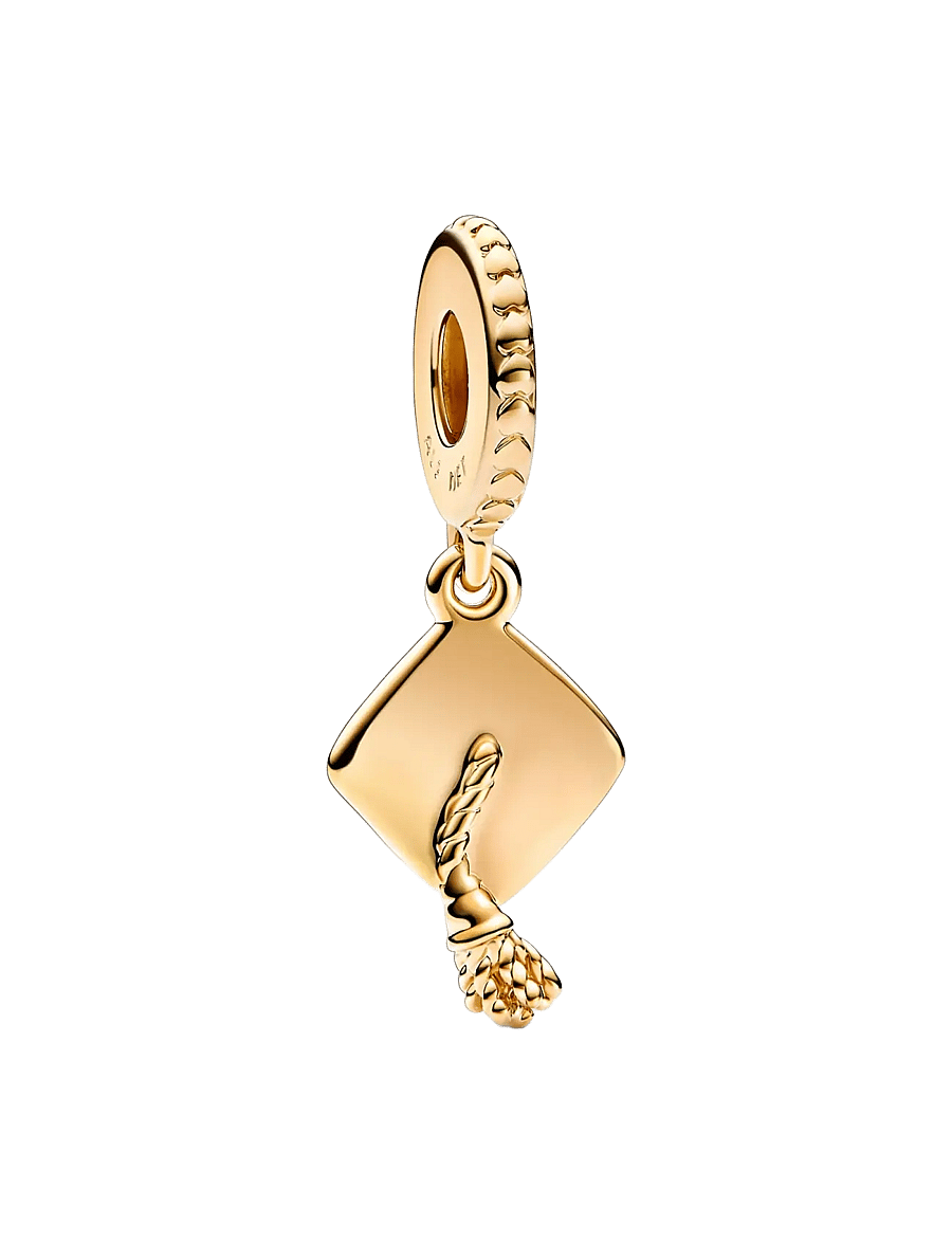 Pandora - Student hat 14k gold-plated dangle - no color - 1