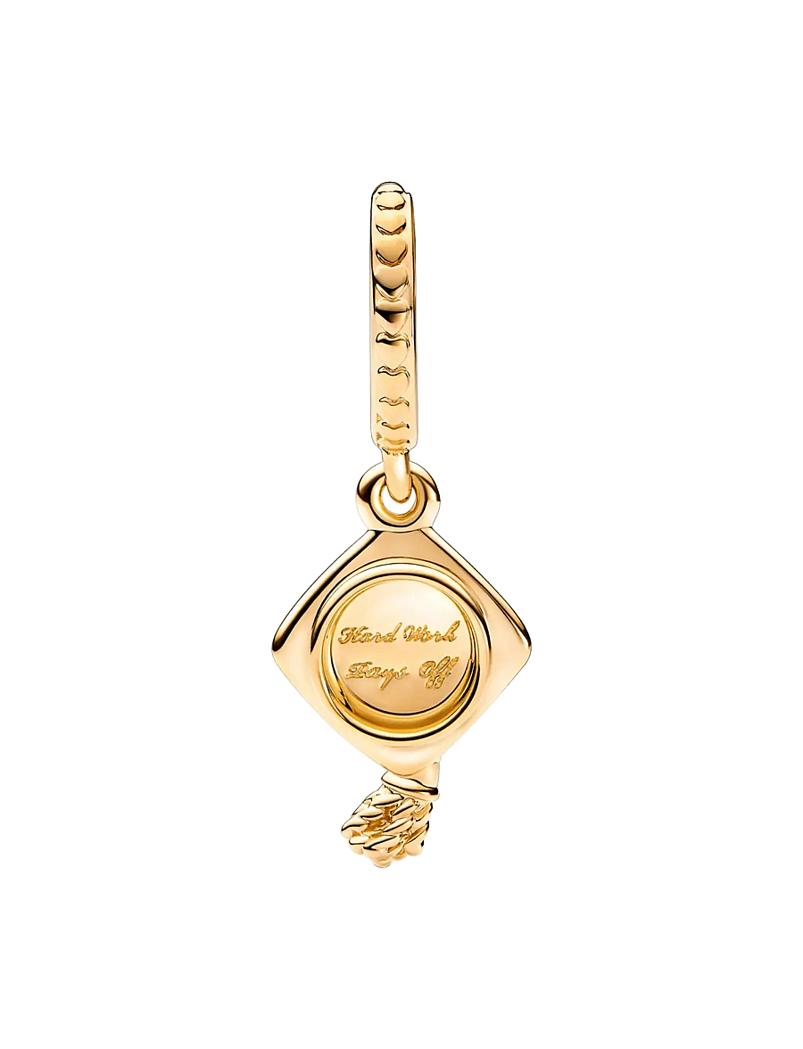 Pandora - Student hat 14k gold-plated dangle - no color - 2