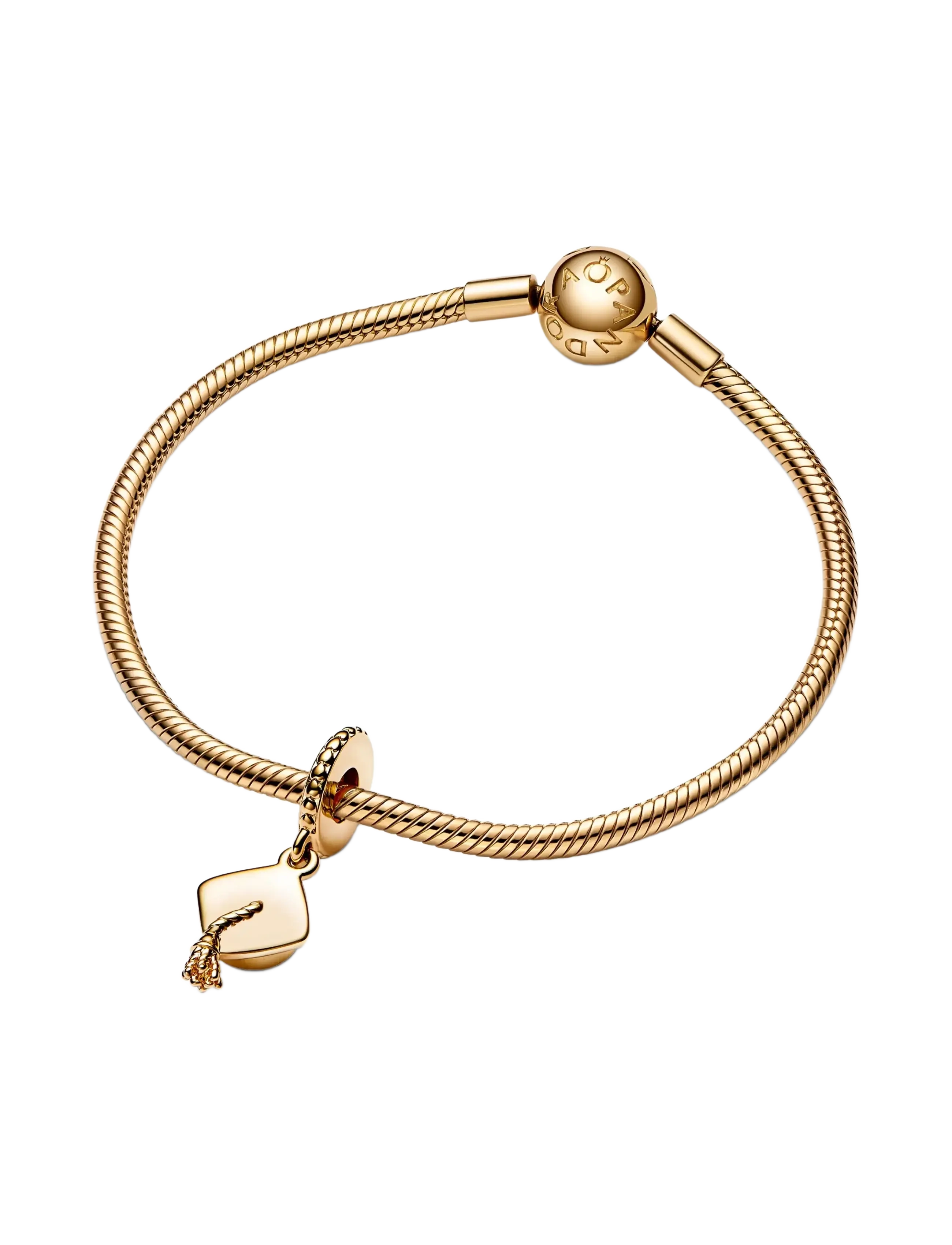 Pandora - Student hat 14k gold-plated dangle - no color - 3
