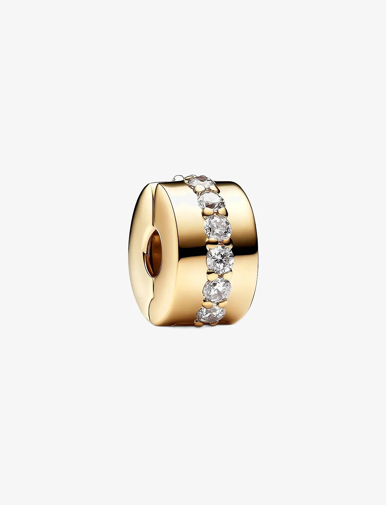 Pandora - 14k Gold-plated clip with clear cubic zirconia - clear - 1