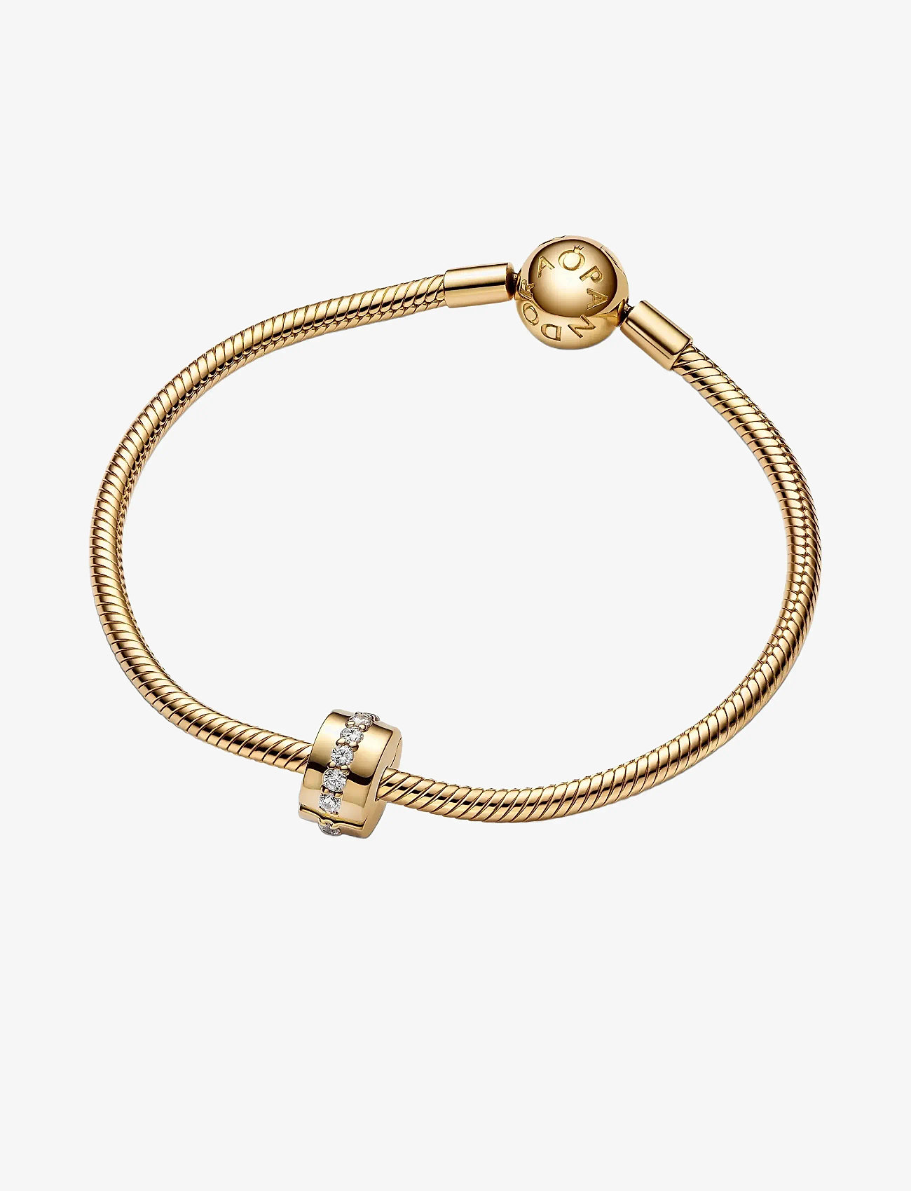 Pandora - 14k Gold-plated clip with clear cubic zirconia - clear - 2