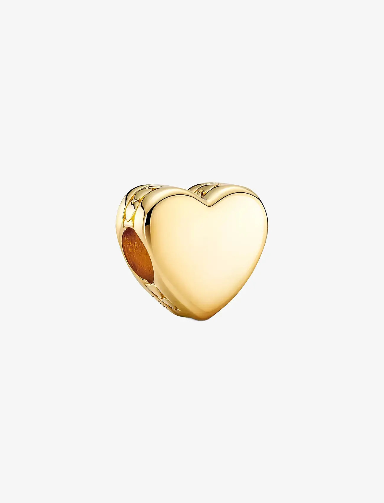 Pandora - Engravable heart 14k gold-plated charm - hängen & berlocker - no color - 1