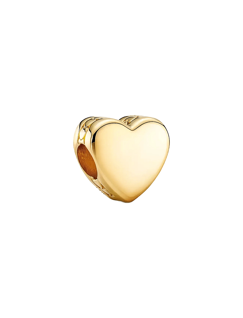 Pandora - Engravable heart 14k gold-plated charm - hängen & berlocker - no color - 1