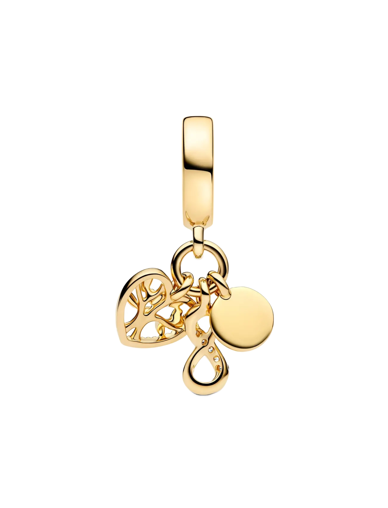 Pandora - Infinity, disc and heart 14k - clear - 2