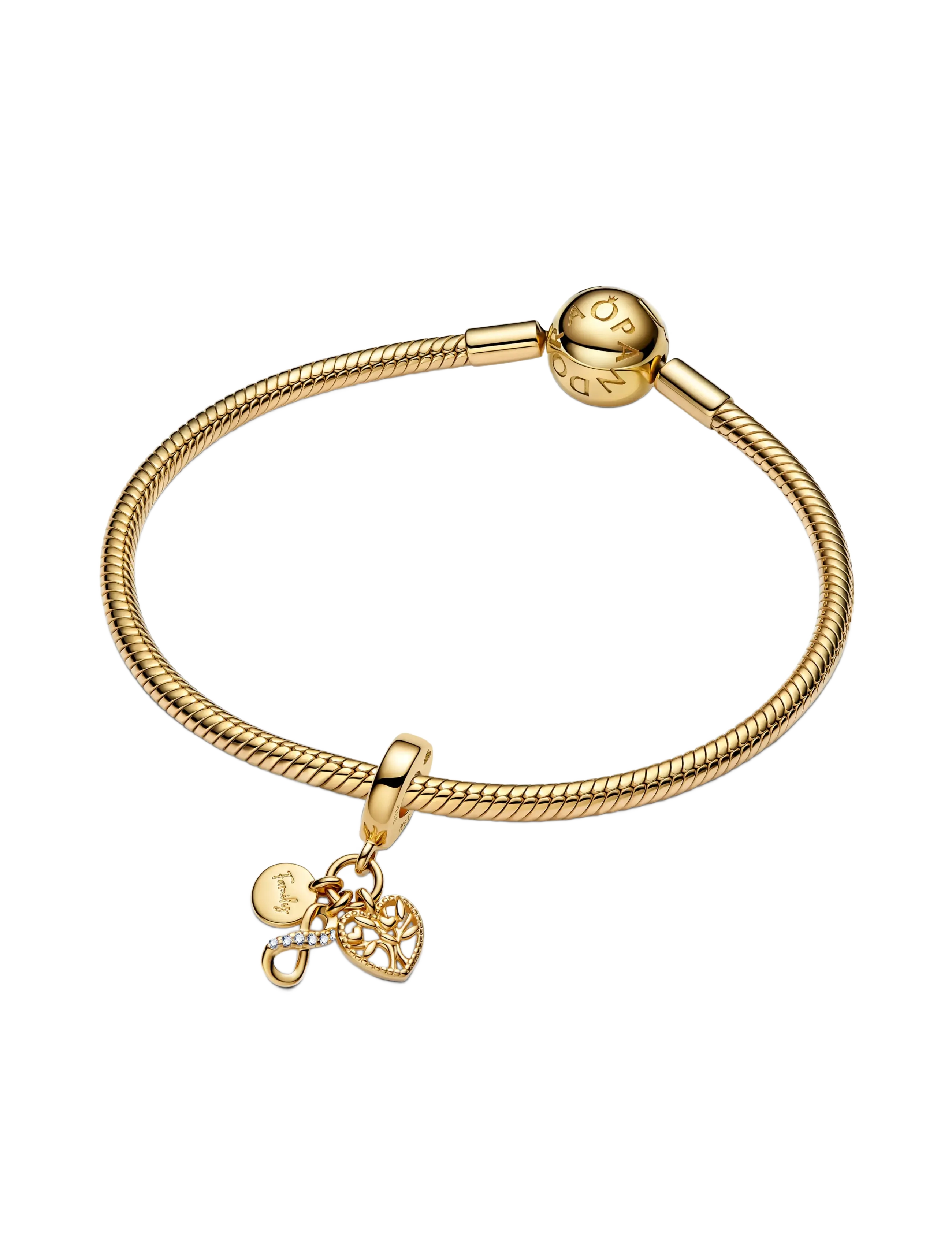 Pandora - Infinity, disc and heart 14k - clear - 3