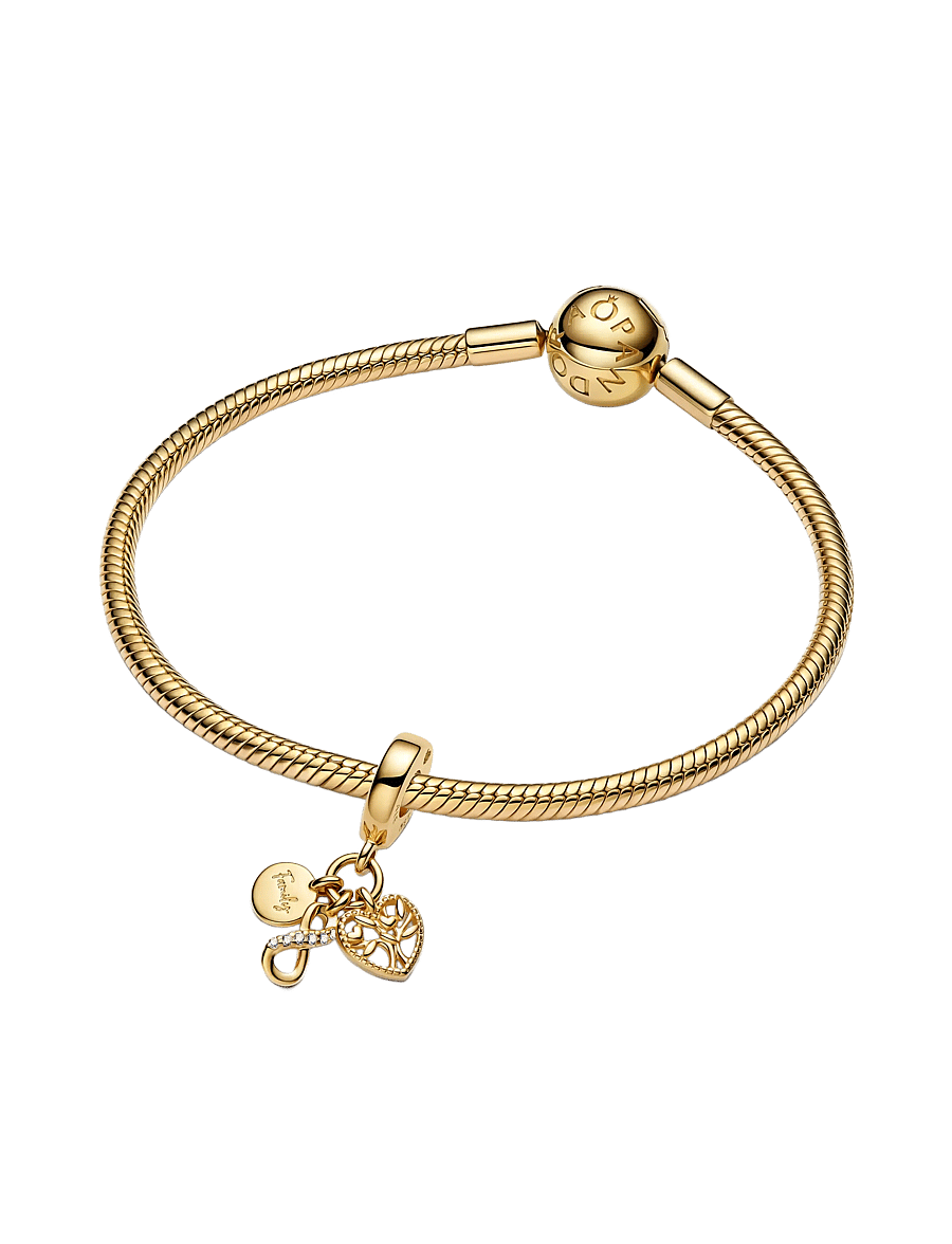 Pandora - Infinity, disc and heart 14k - clear - 3