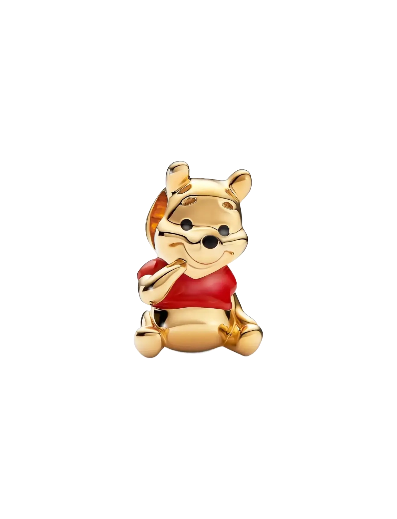 Pandora Disney Winnie the Pooh 14k gold-plated charm with red and black enamel - Charms - RED / gold