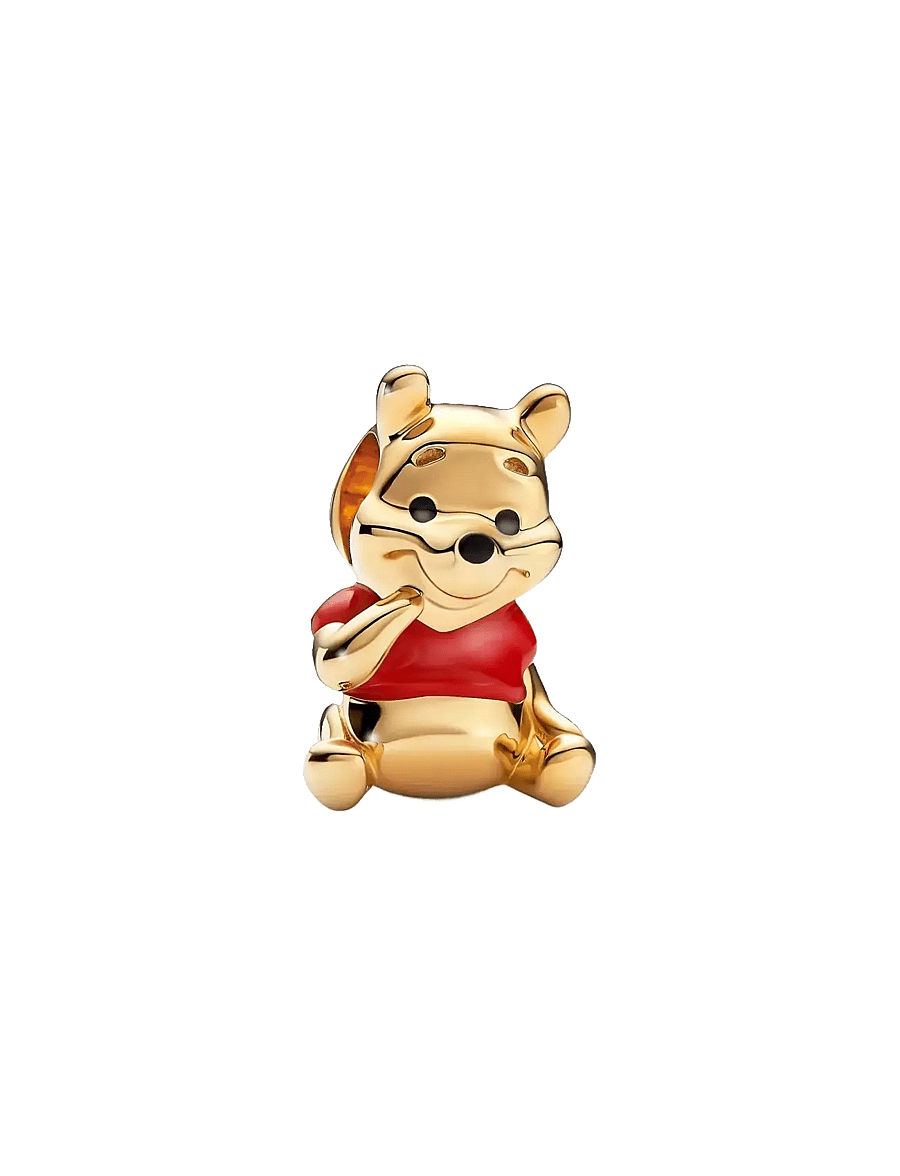 Pandora - Disney Winnie the Pooh 14k gold-plated charm with red and black enamel - pendentifs - red - 1