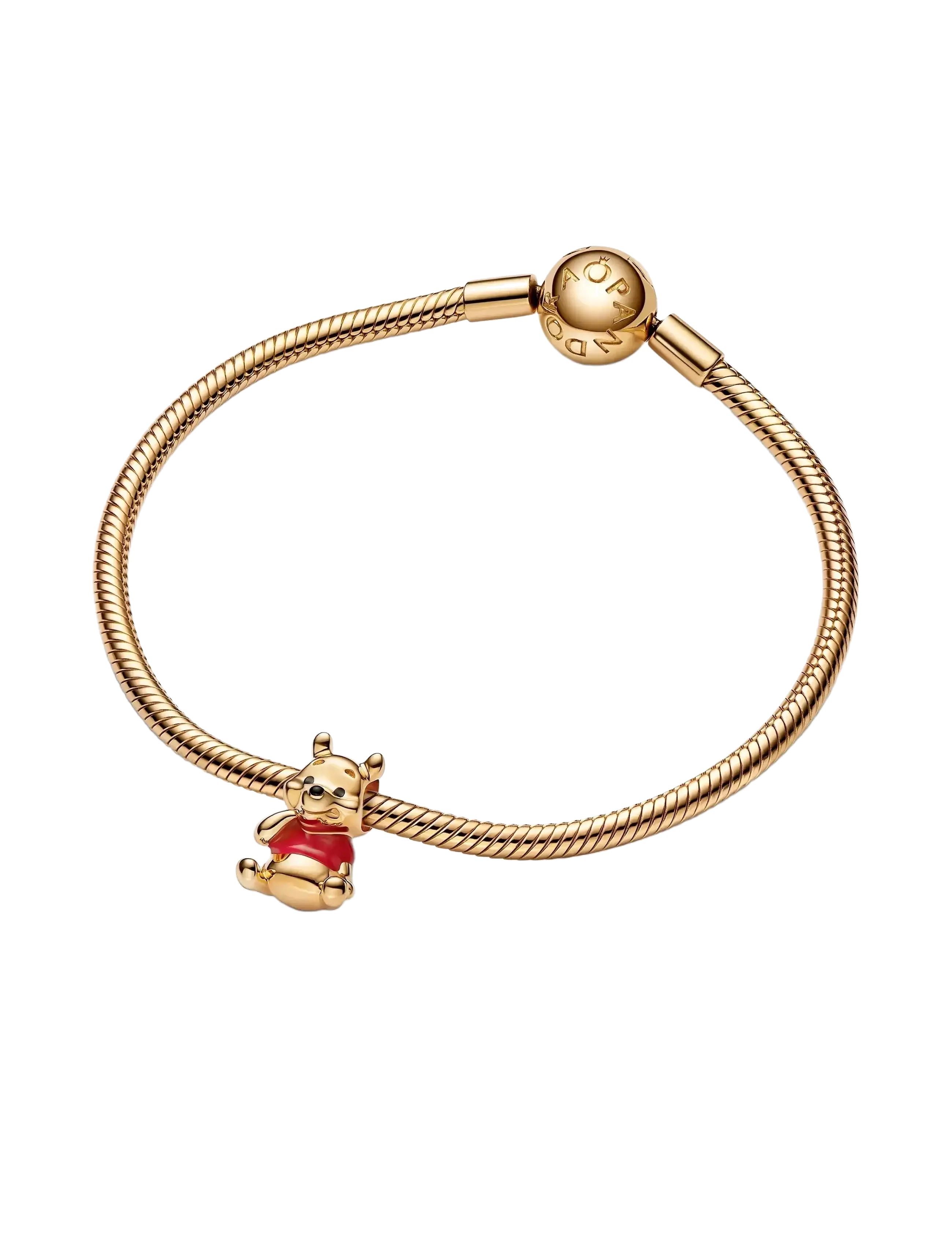 Pandora - Disney Winnie the Pooh 14k gold-plated charm with red and black enamel - pendentifs - red - 3