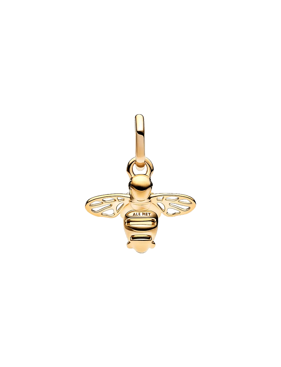 Pandora - Bee 14k gold-plated dangle with black and sulphur yellow crystal, clear cubic zirconia and black ena - anhänger - yellow - 2