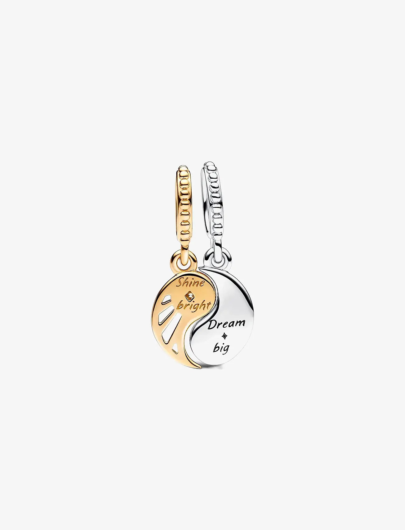 Pandora - Yin and Yang sterling silver and 14k gold-plated splittable dangle with clear cubic zirconia and gli - anhänger - blue - 2