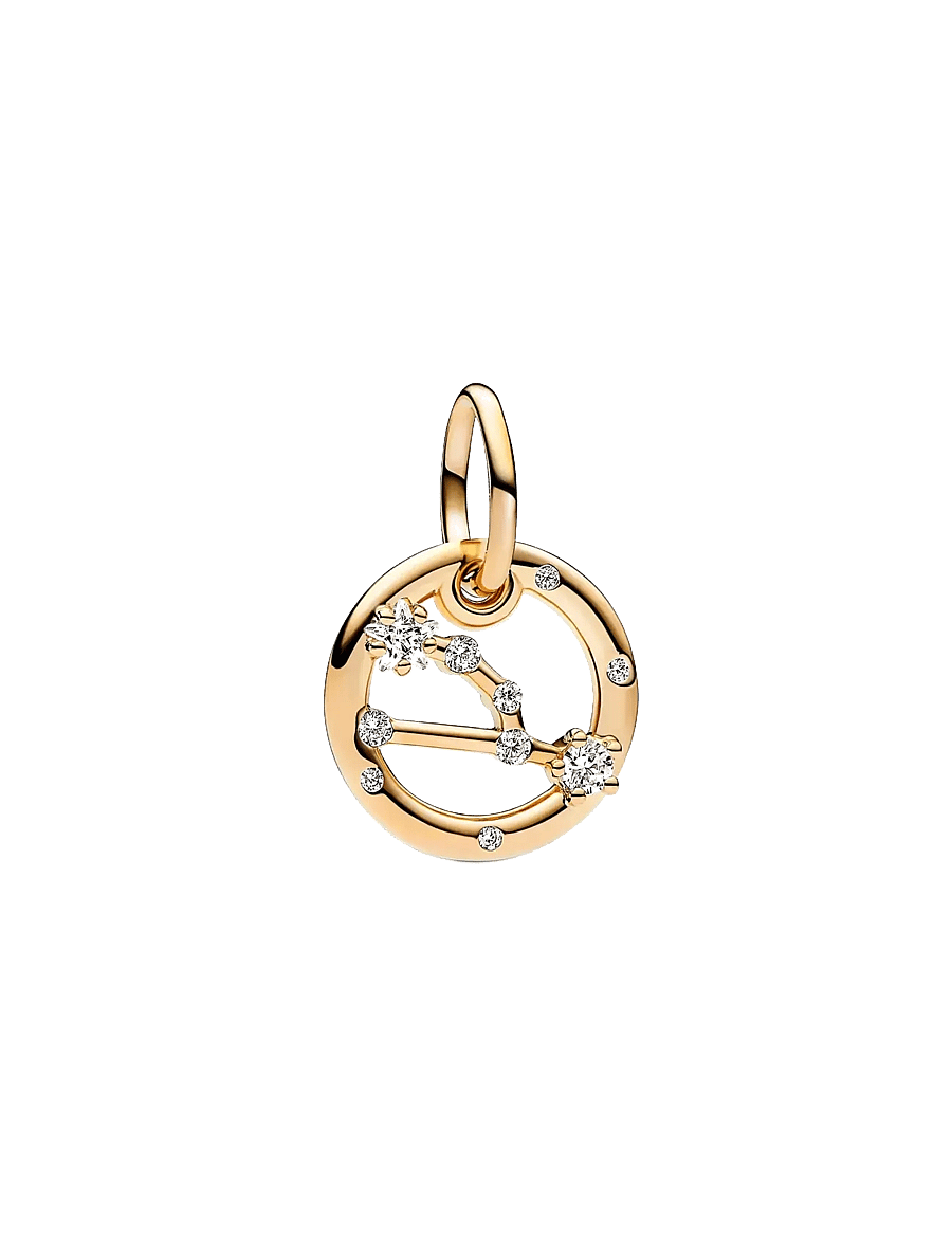 Pandora - Taurus zodiac 14k gold-plated dangle with clear cubic zirconia - anhänger - clear - 1