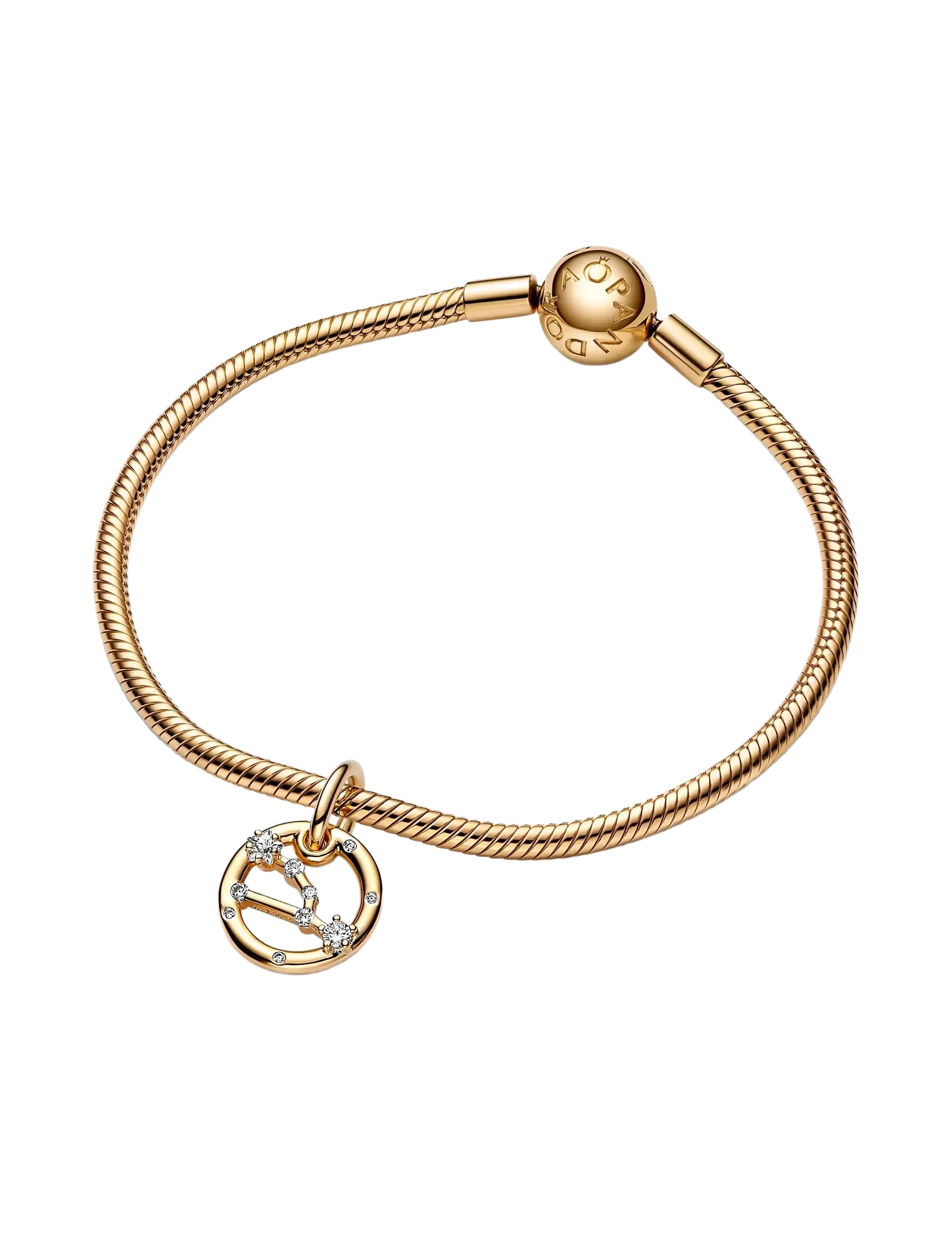 Pandora - Taurus zodiac 14k gold-plated dangle with clear cubic zirconia - anhänger - clear - 2